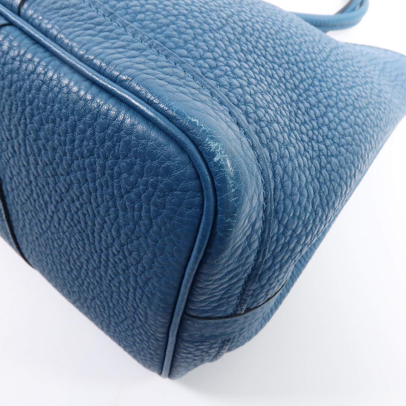 HERMES Clemence皮革Garden Party TPM手挽袋Cobalt
