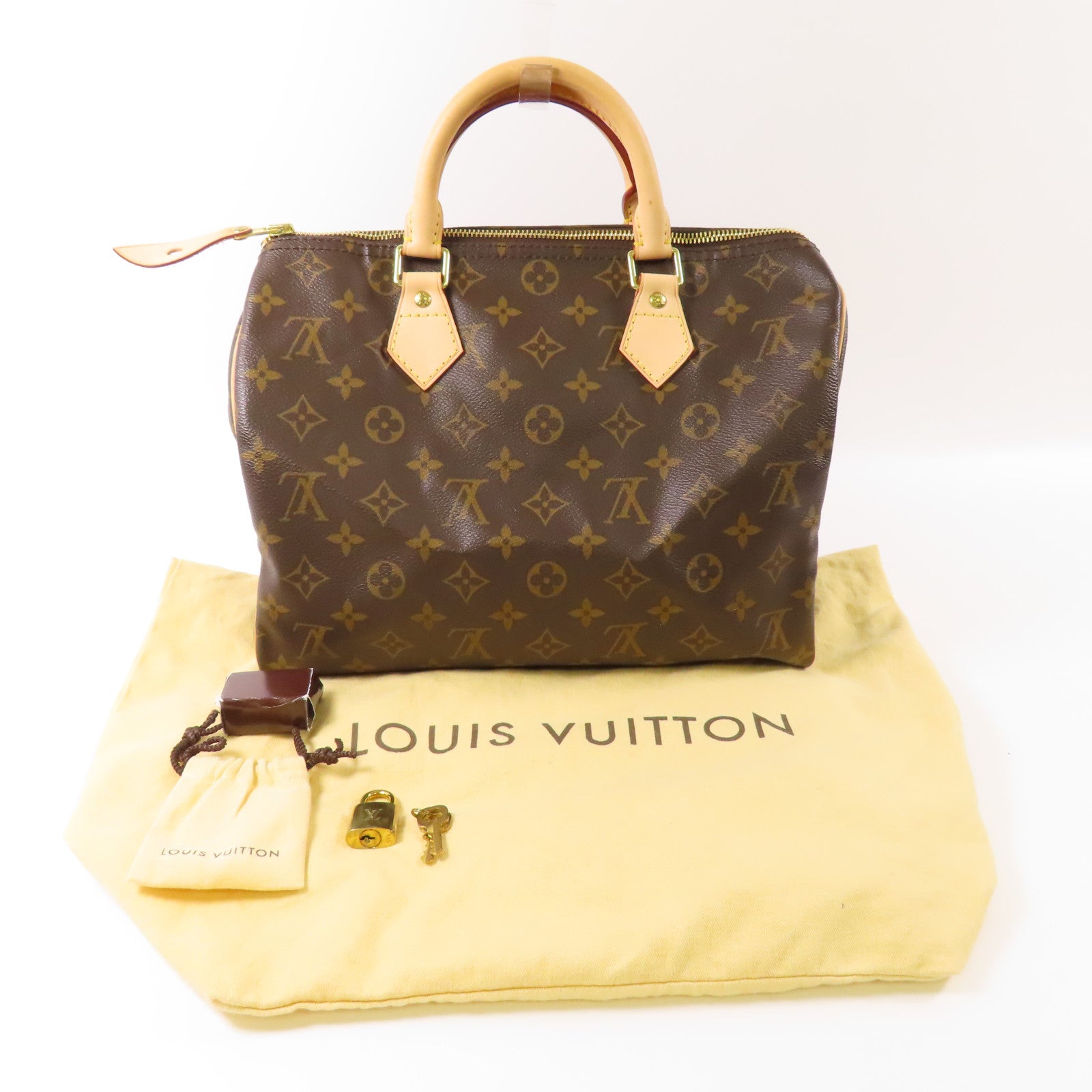 LOUIS VUITTON Monogram Speedy 30金扣手挽袋
