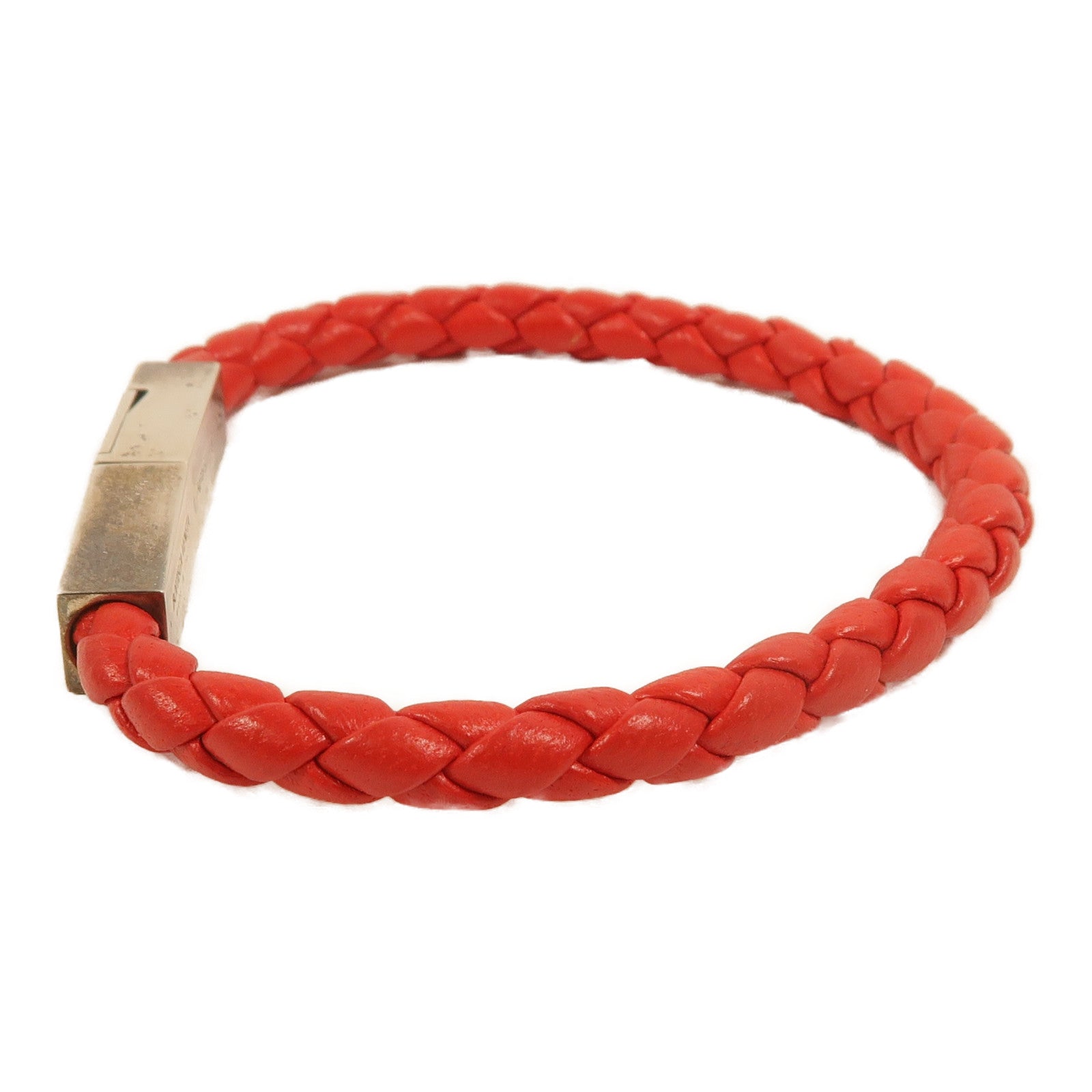 BOTTEGA VENETA 羊皮皮革/925純銀Braided Bracelet手鏈