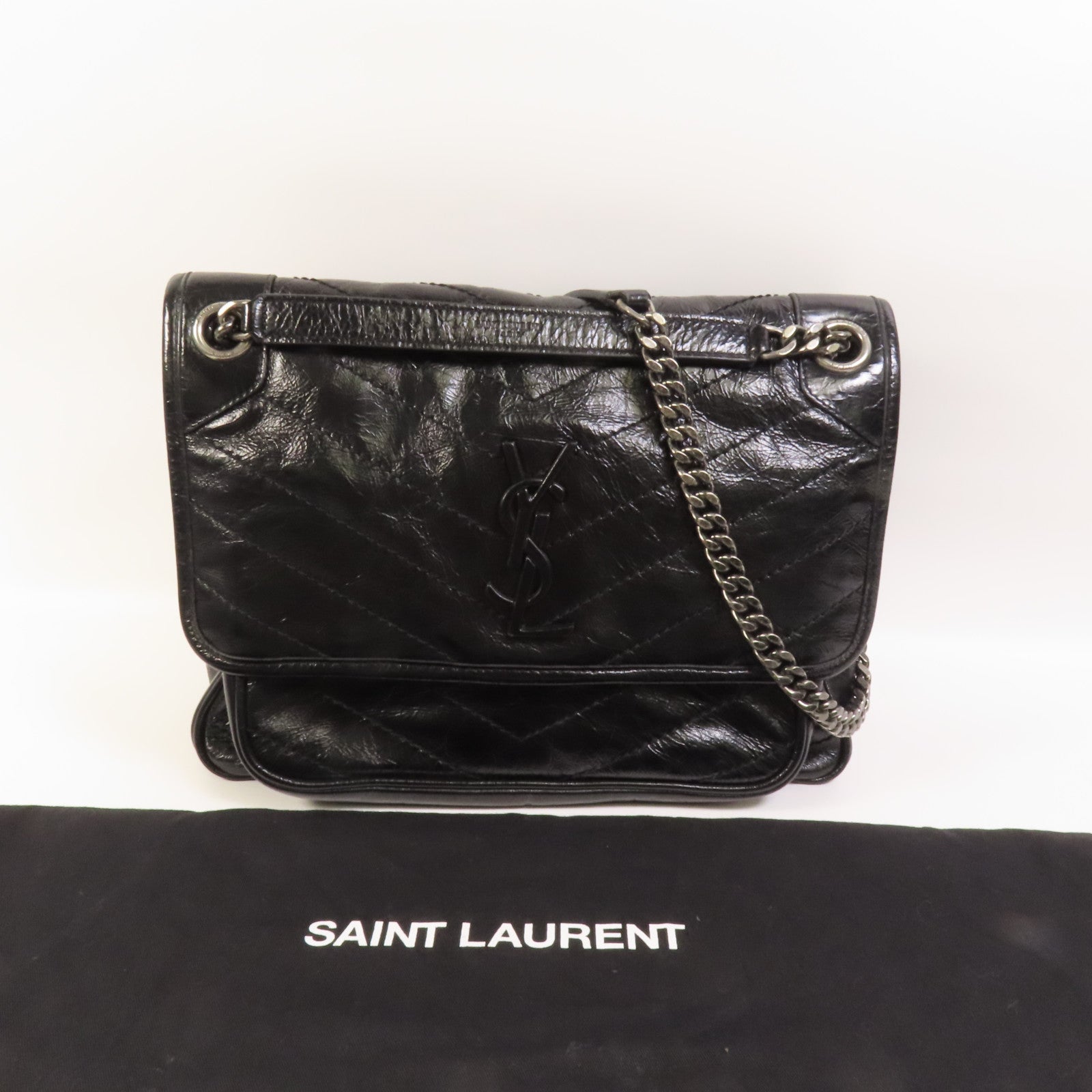 SAINT LAURENT PARIS 牛皮皮革Niki Medium鏈帶肩背袋