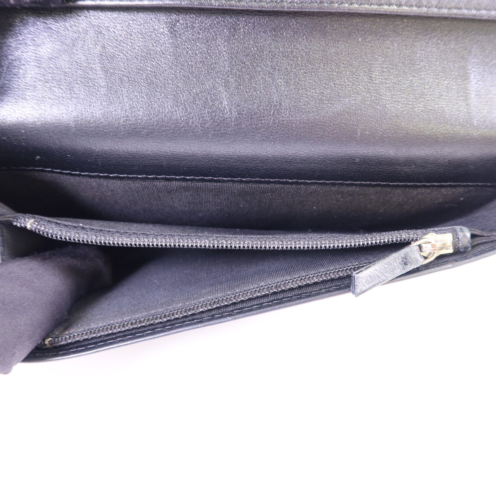 CHANEL 【激減優惠】牛皮皮革Long Bifold Wallet銀扣長錢包