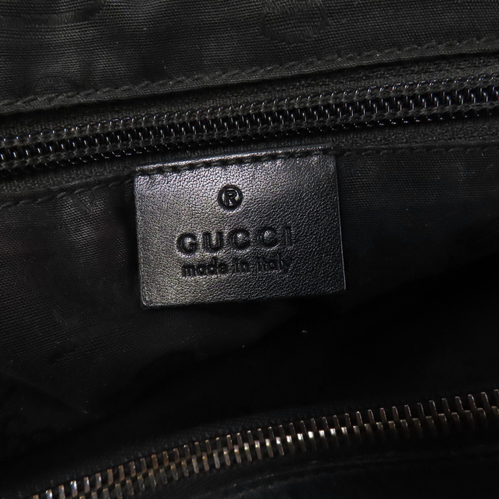 GUCCI 塗層帆布Tote Bag銀扣手挽袋黑色