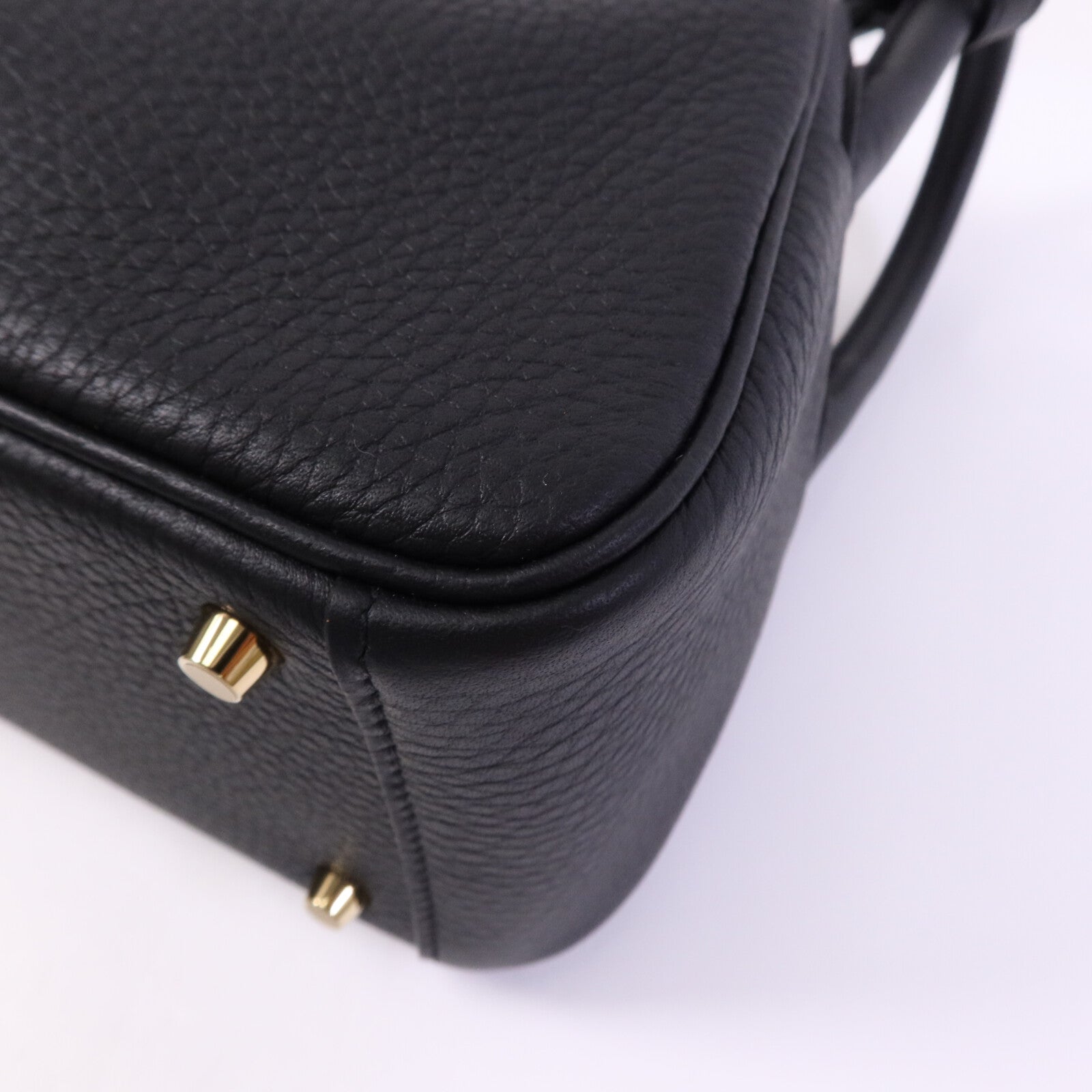 HERMES Clemence皮革Mini Lindy金扣手挽肩背兩用袋