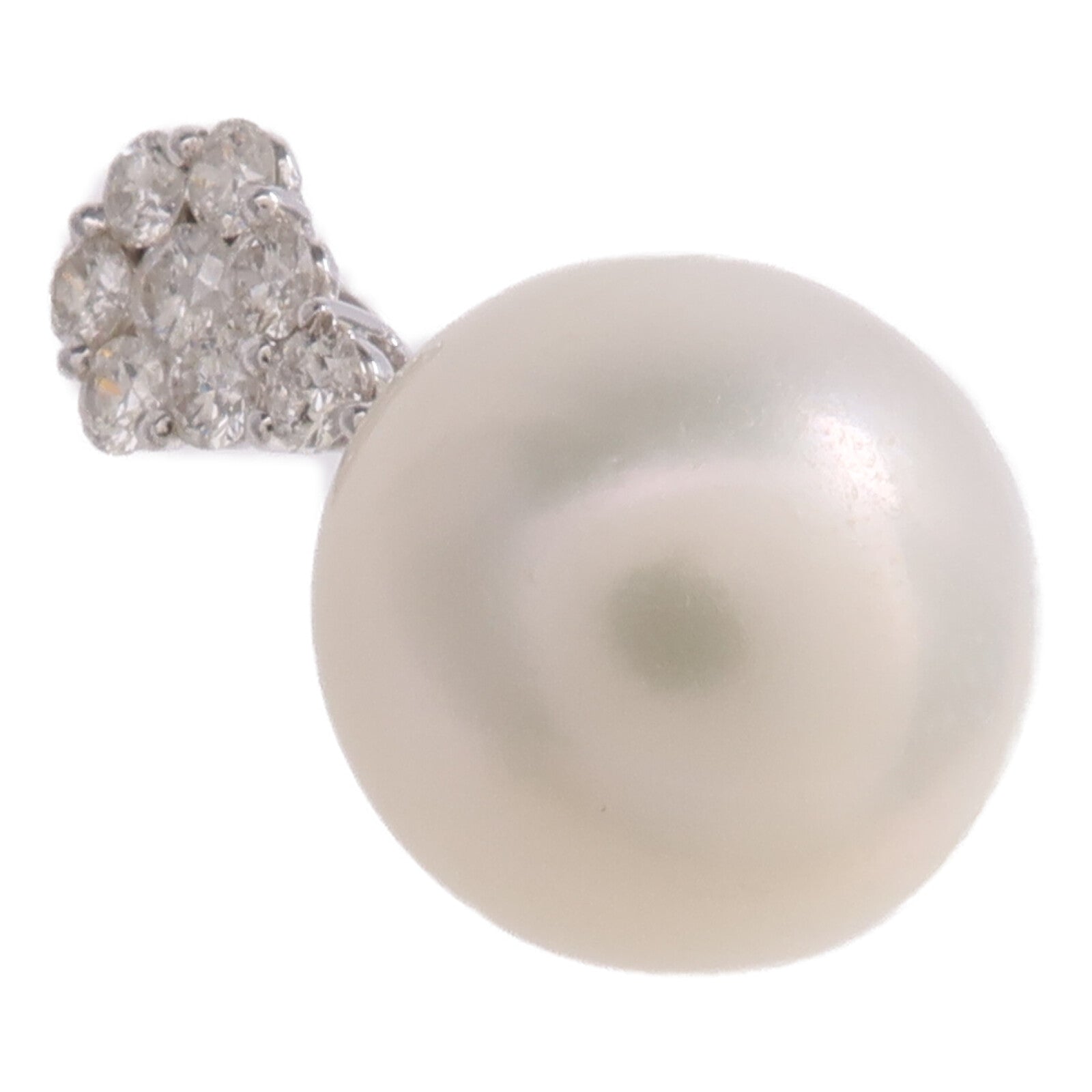 JEWELRY 18K白金Pearl Diamond Pendant Top珍珠/鑽石吊墜