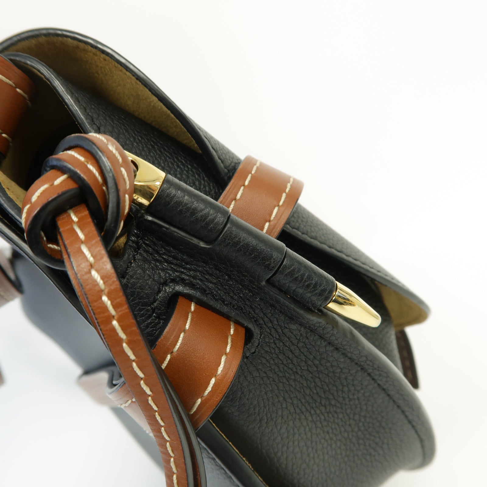 LOEWE 【激減優惠】牛皮皮革Small Gate金扣肩背袋黒色