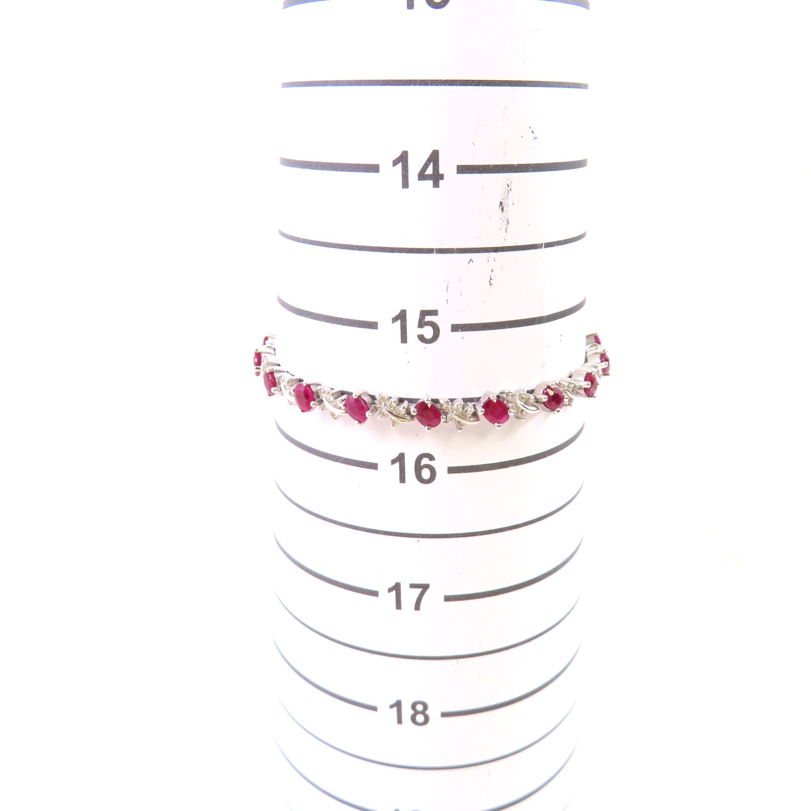 JEWELRY 18K白金/0.44ct紅寶石/0.85ct鑽石Ruby Diamond Bracelet手鏈