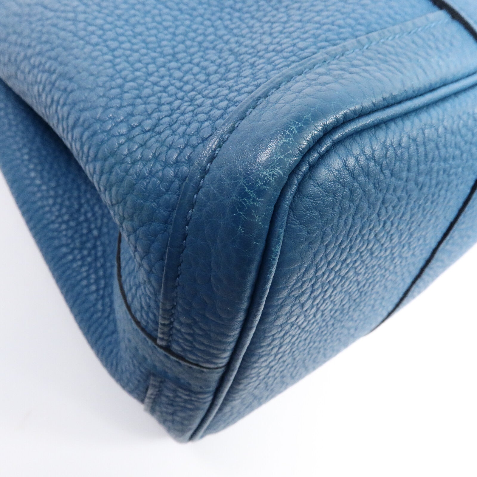 HERMES Clemence皮革Garden Party TPM手挽袋Cobalt