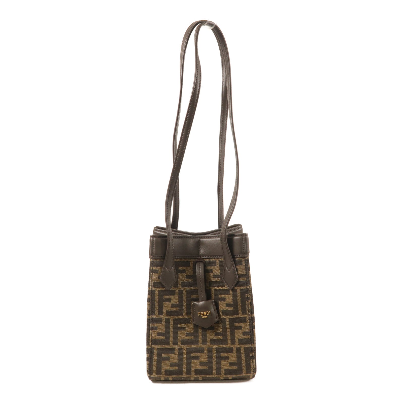 FENDI 帆布Origami Mini FF金扣肩背袋