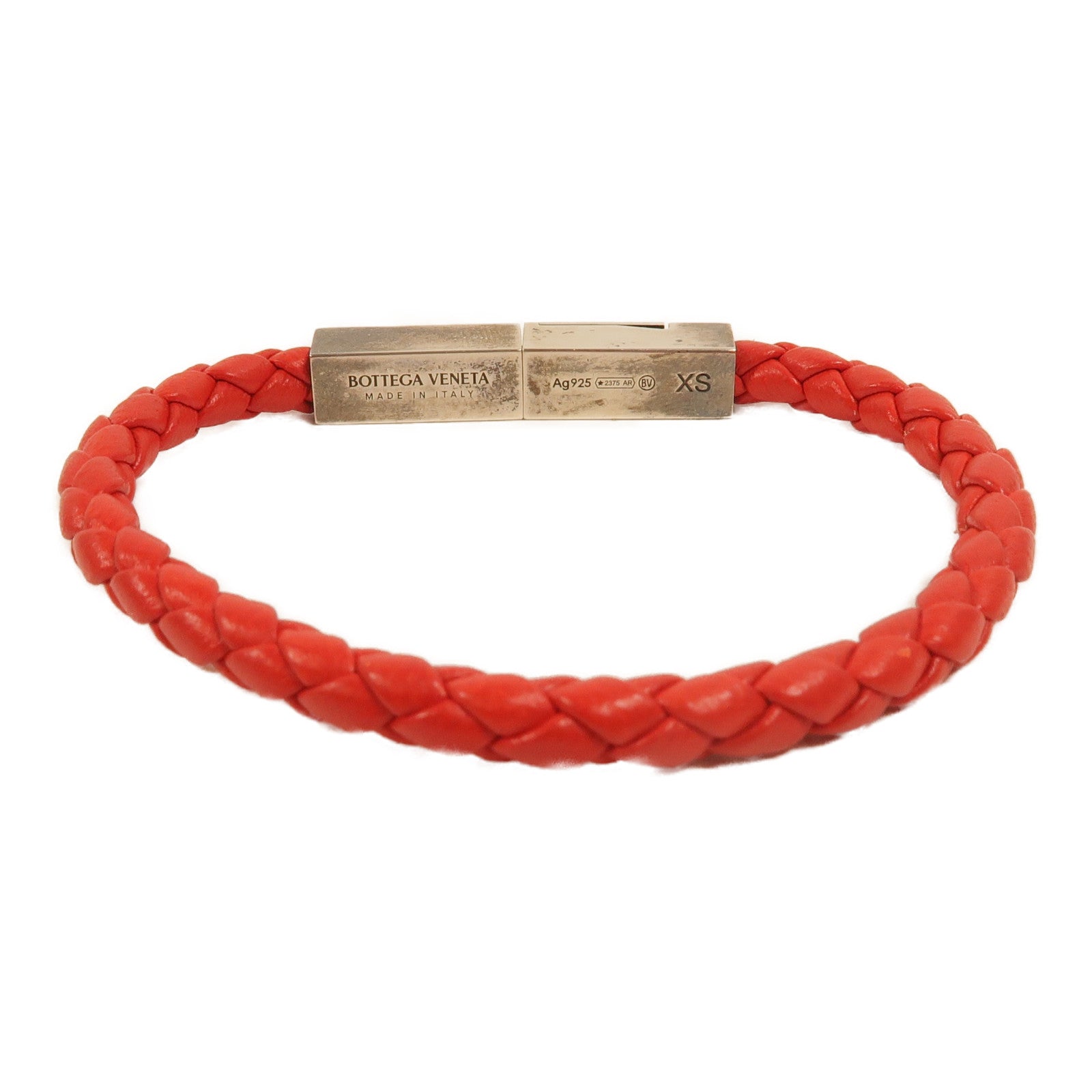 BOTTEGA VENETA 羊皮皮革/925純銀Braided Bracelet手鏈