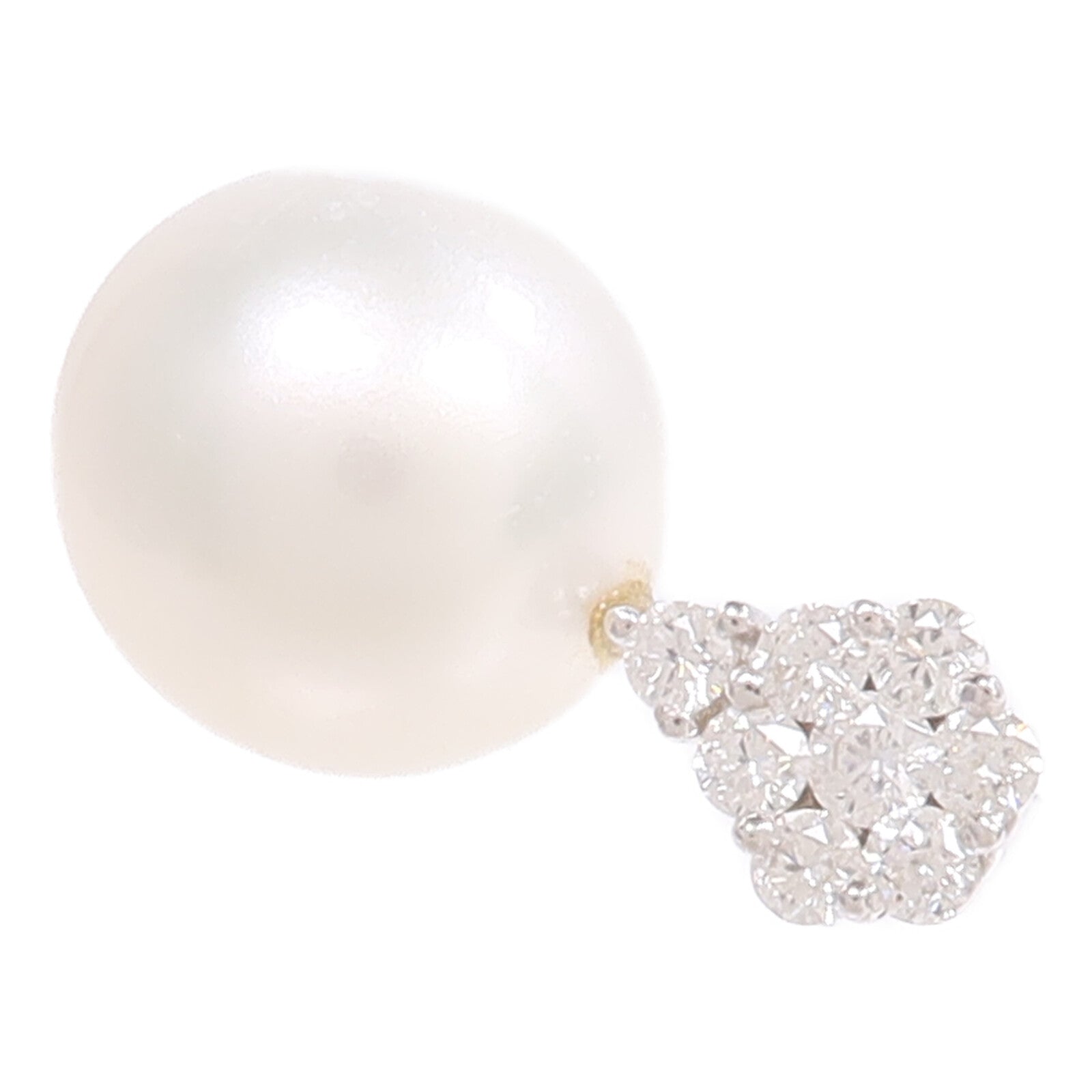 JEWELRY 18K白金Pearl Diamond Pendant Top珍珠/鑽石吊墜