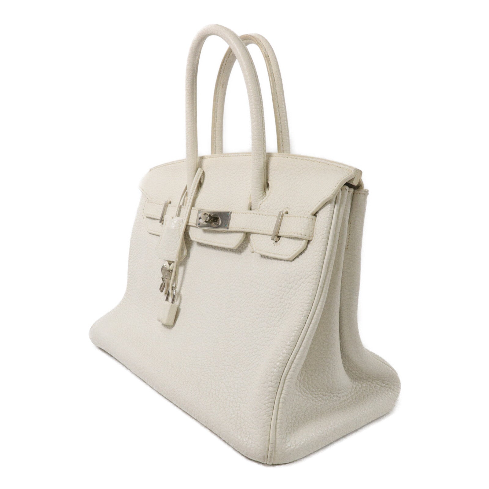 HERMES Clemence皮革Birkin 30手挽袋White