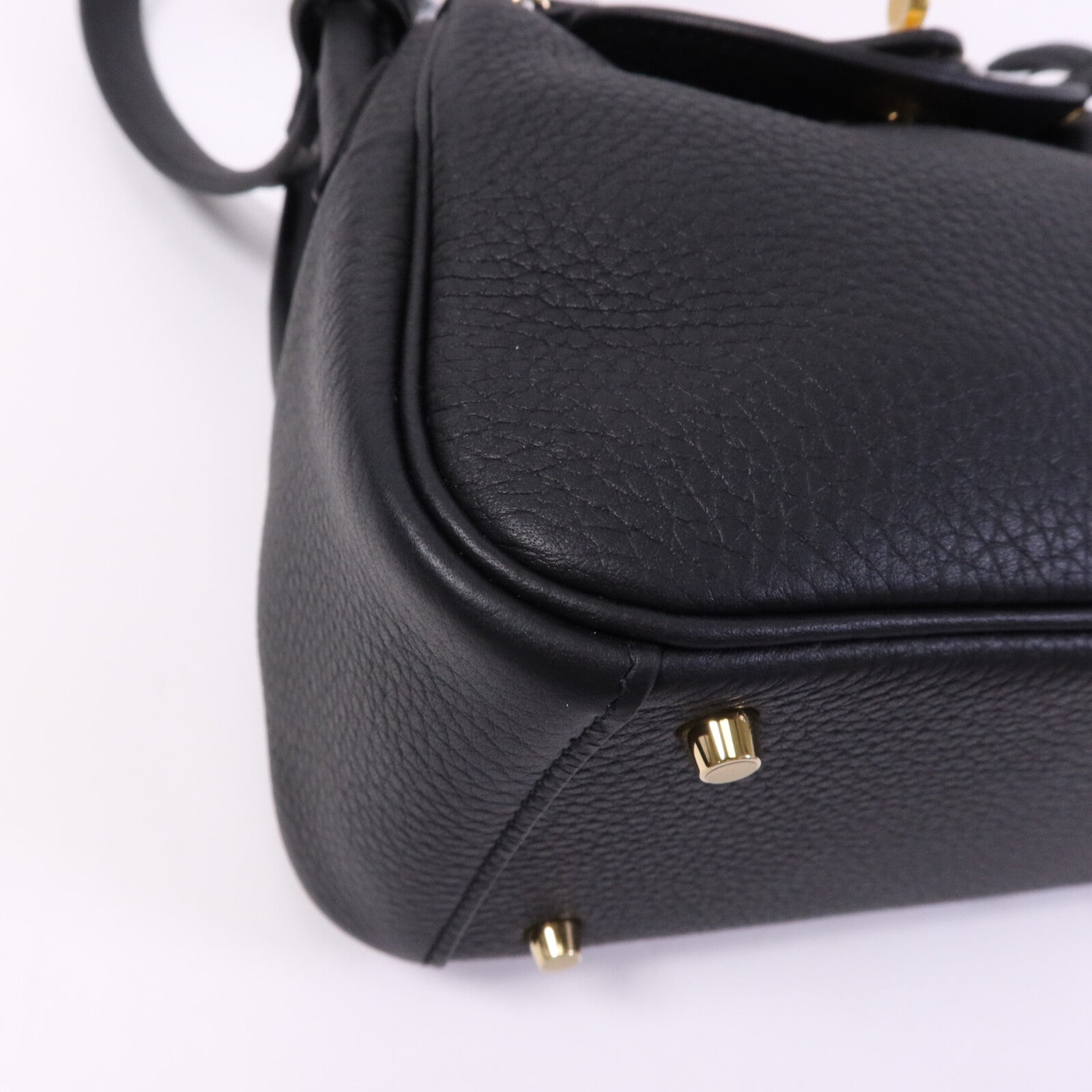HERMES Clemence皮革Mini Lindy金扣手挽肩背兩用袋
