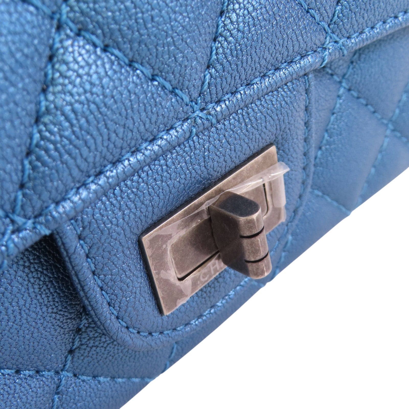 CHANEL 牛皮皮革Mini 2.55 Chain Shoulder銀扣鏈帶肩背袋