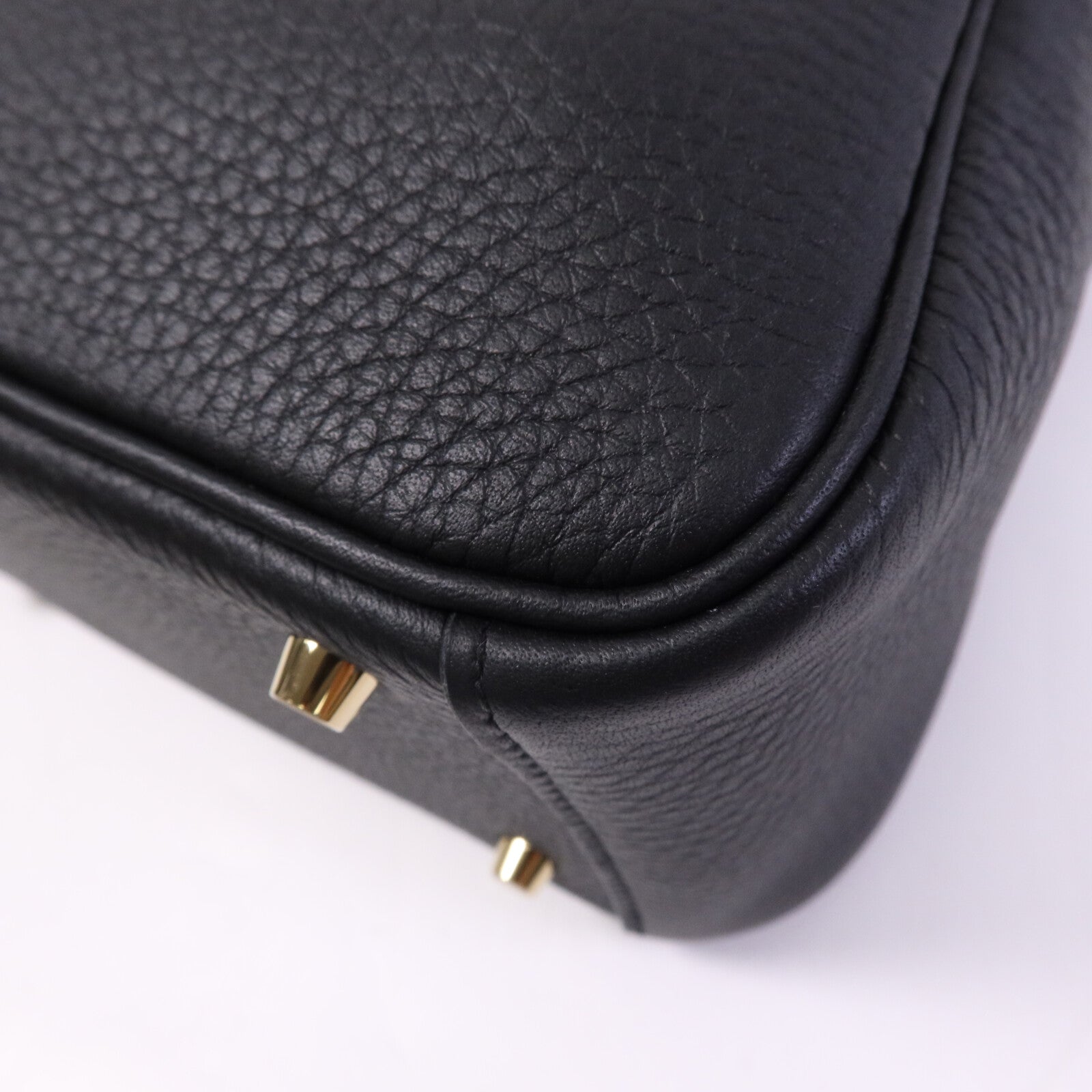 HERMES Clemence皮革Mini Lindy金扣手挽肩背兩用袋