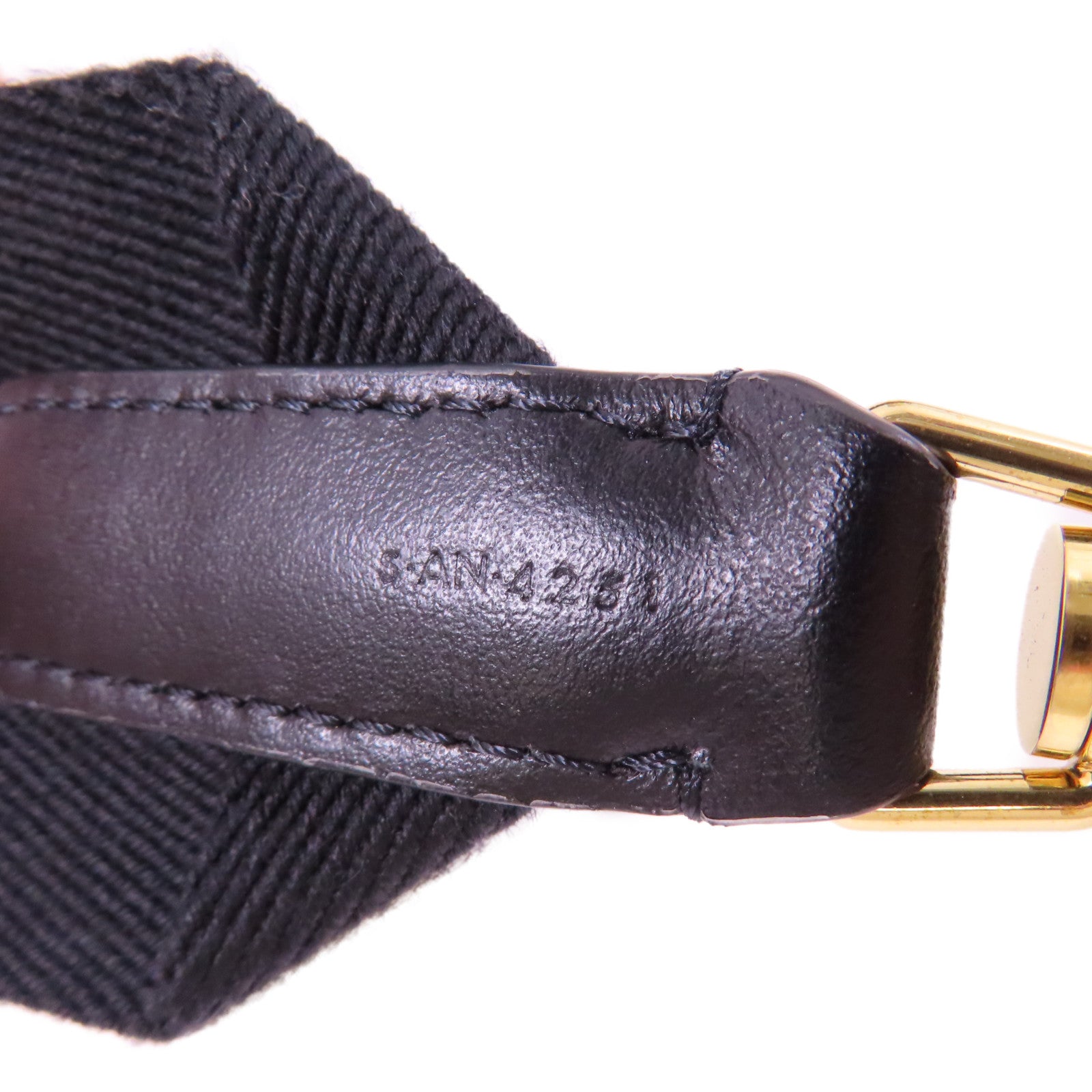 CELINE 帆布Shoulder Strap肩背帶黑色/米色