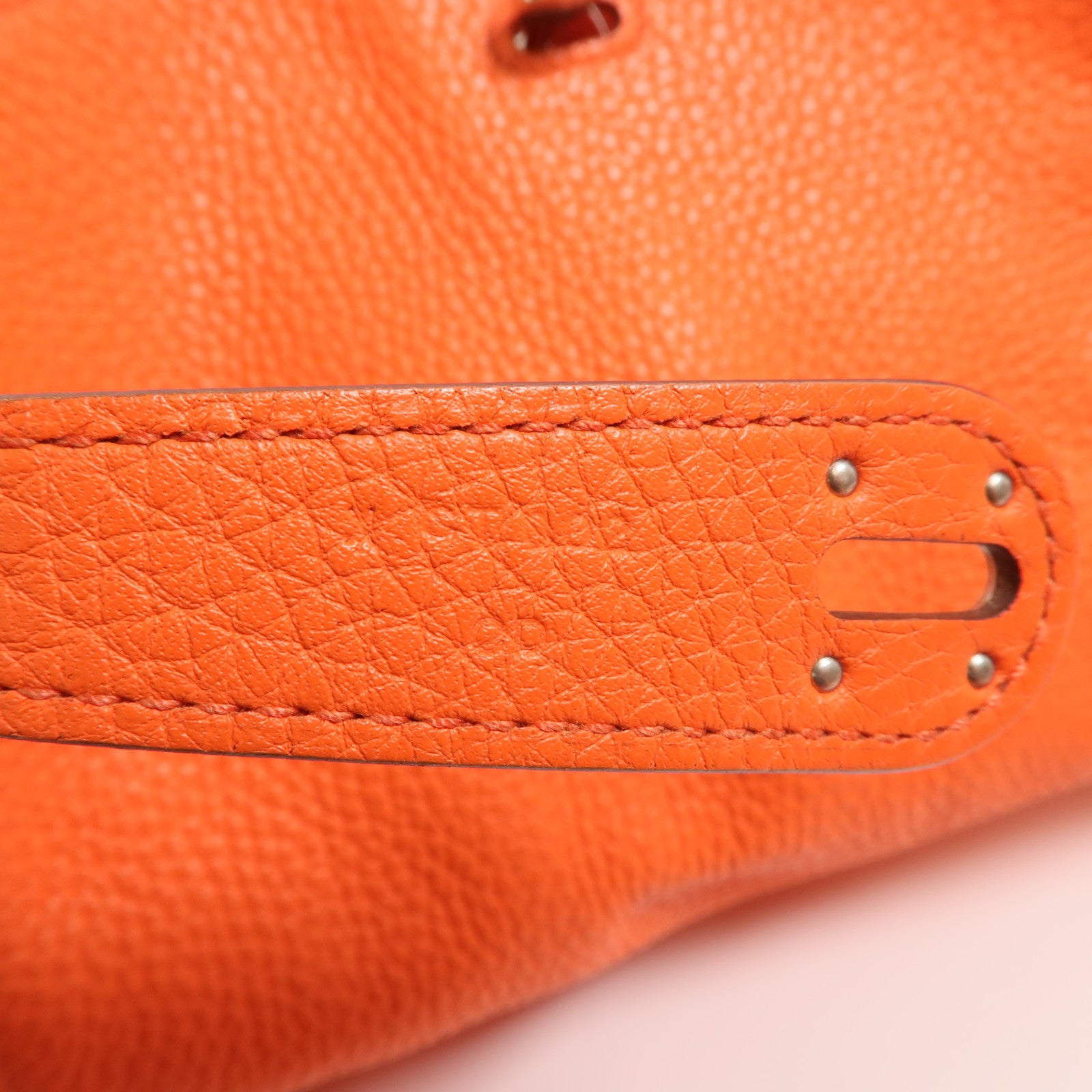 HERMES Clemence皮革Lindy 34銀扣手挽肩背兩用袋Orange Poppy