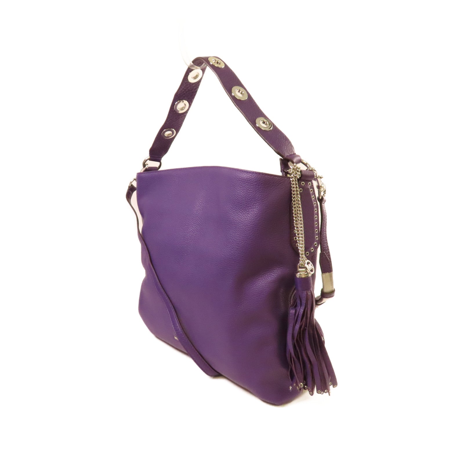 Michael Kors 牛皮皮革2Way Shoulder Bag銀扣手挽肩背兩用袋紫色