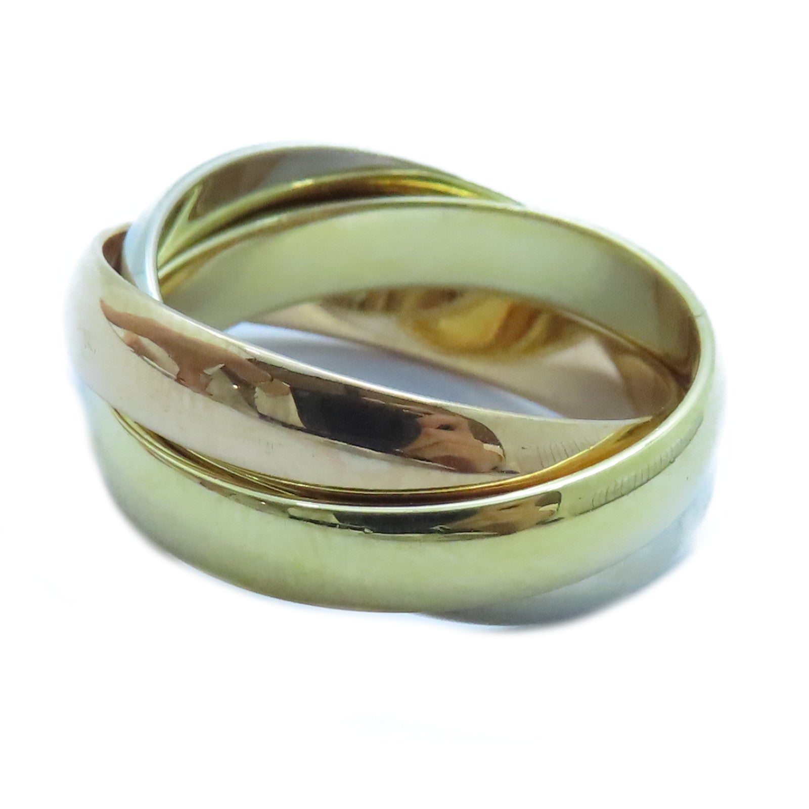 CARTIER 18K黃金/白金/玫瑰金Trinity戒指Cartier#50/US#5.25