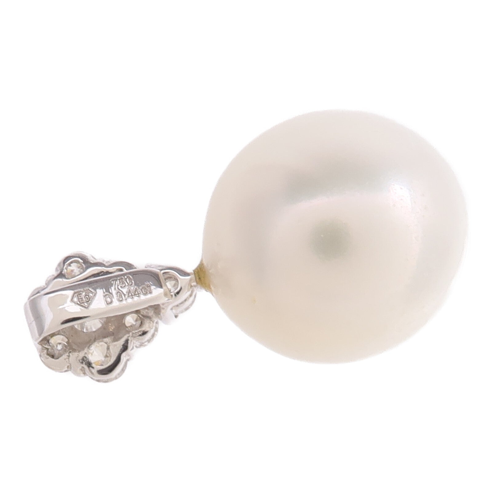 JEWELRY 18K白金Pearl Diamond Pendant Top珍珠/鑽石吊墜