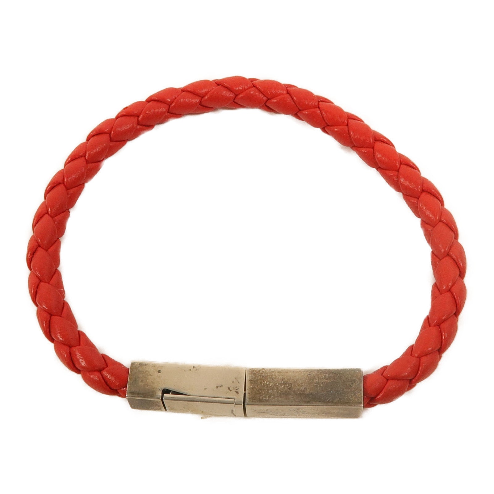 BOTTEGA VENETA 羊皮皮革/925純銀Braided Bracelet手鏈