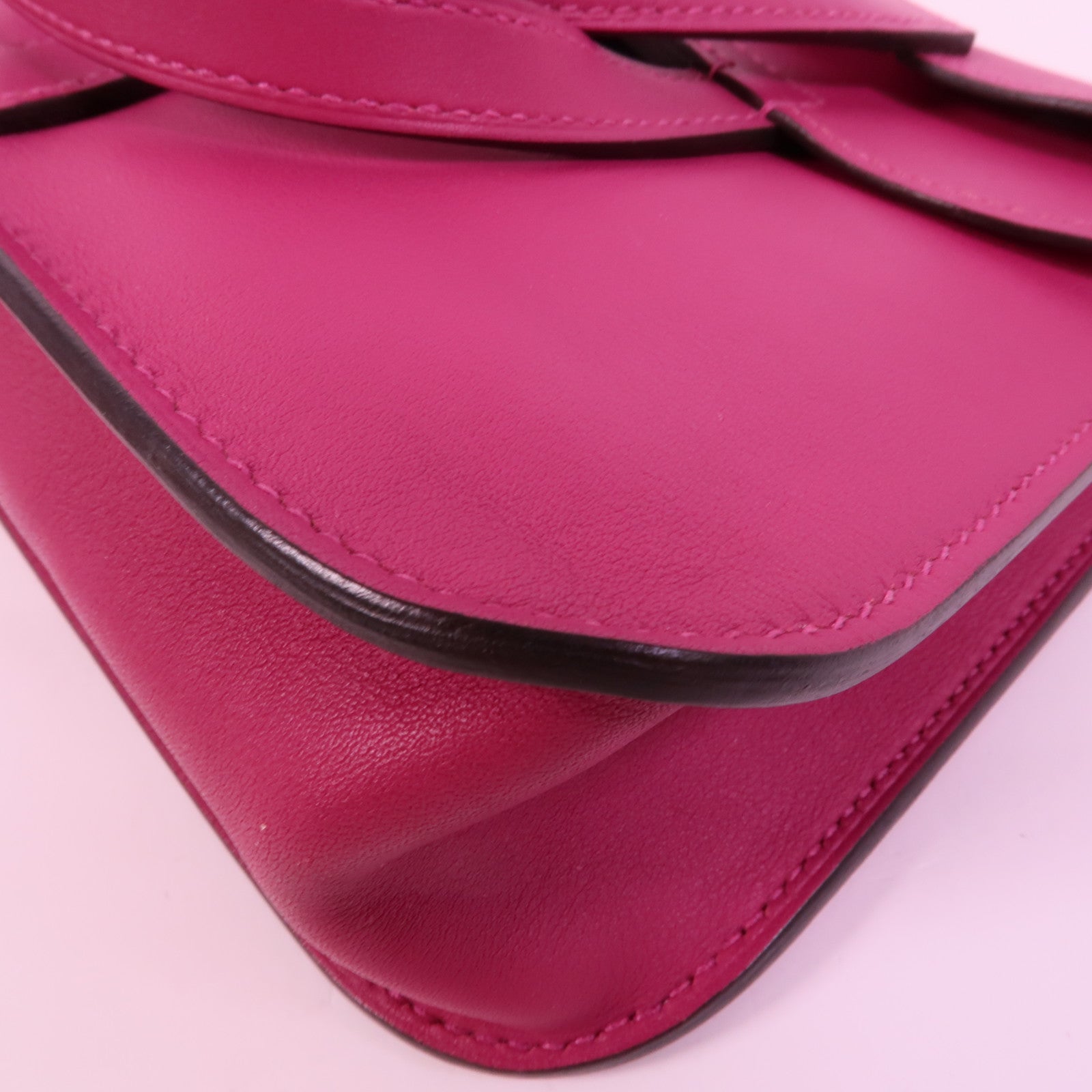 HERMES Swift皮革Mini Halzan手挽肩背兩用袋Rose Purple