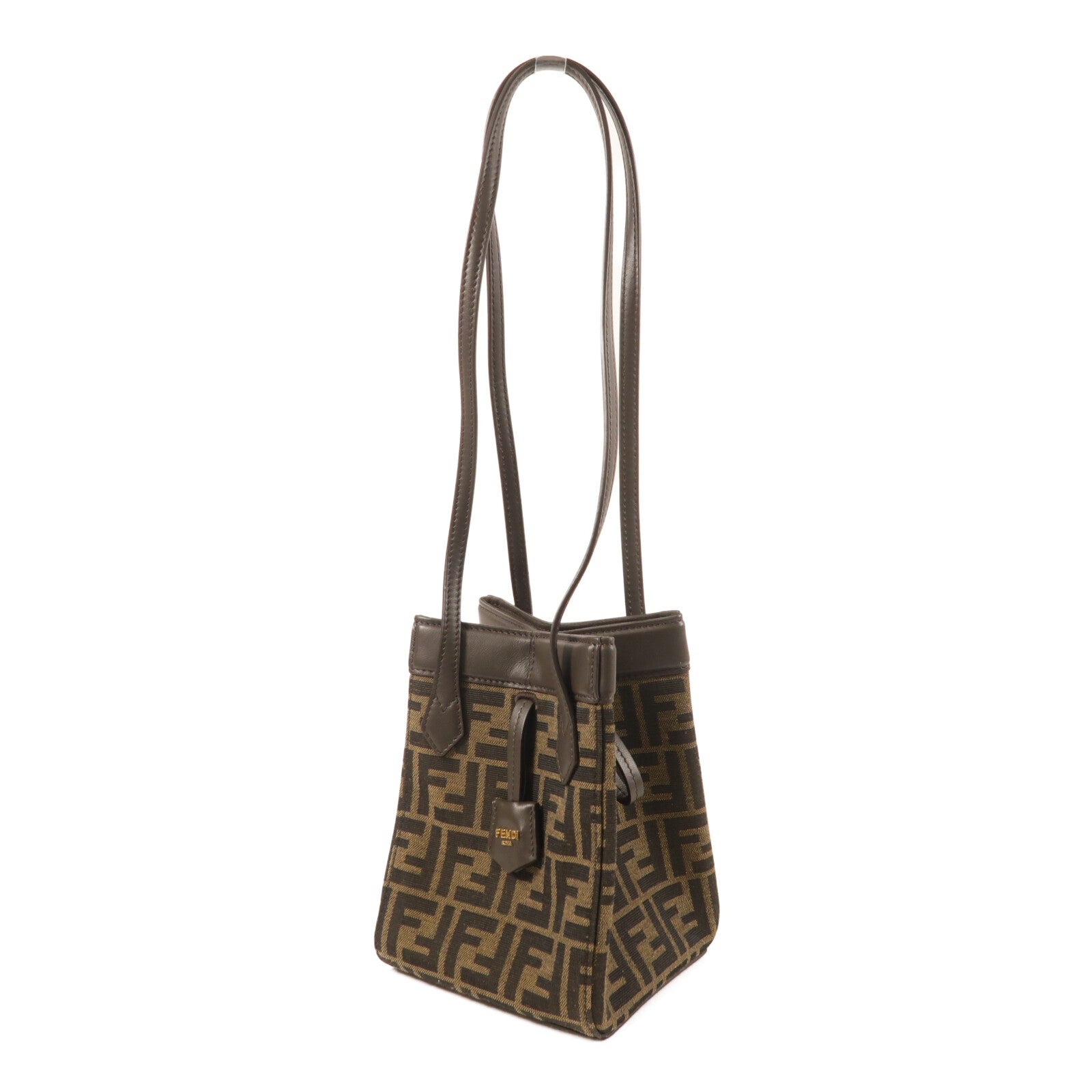 FENDI 帆布Origami Mini FF金扣肩背袋