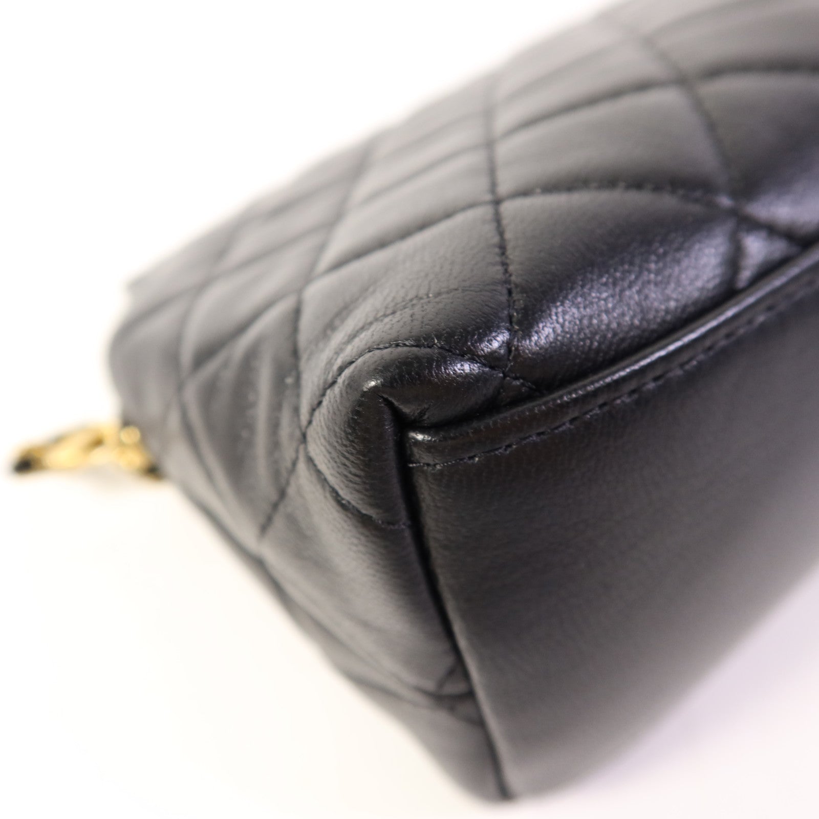 CHANEL 羊皮皮革Handbag金扣手挽袋