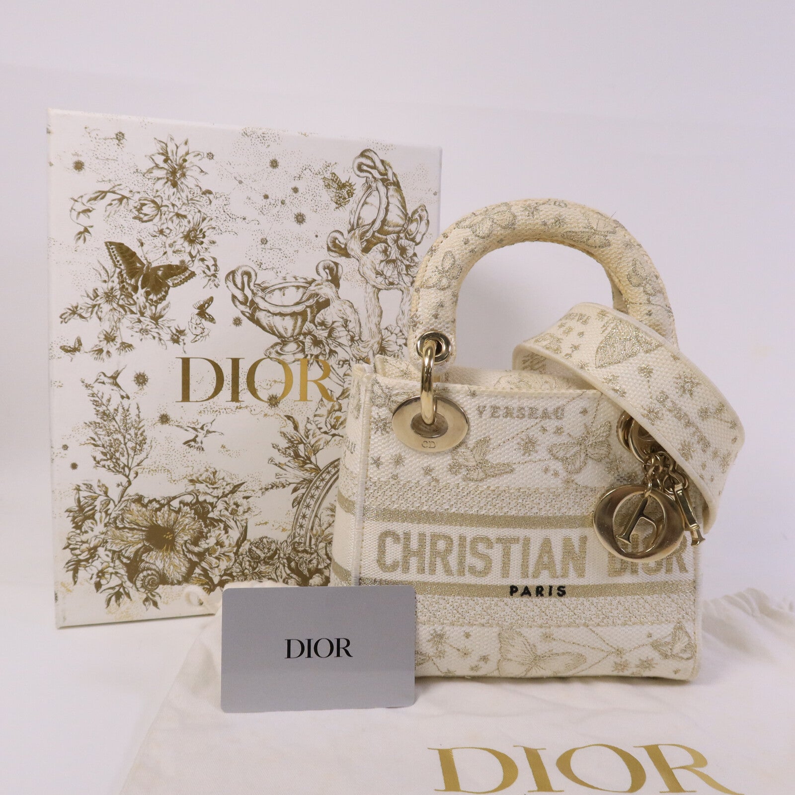 Dior 帆布Lady D-Lite手挽肩背兩用袋