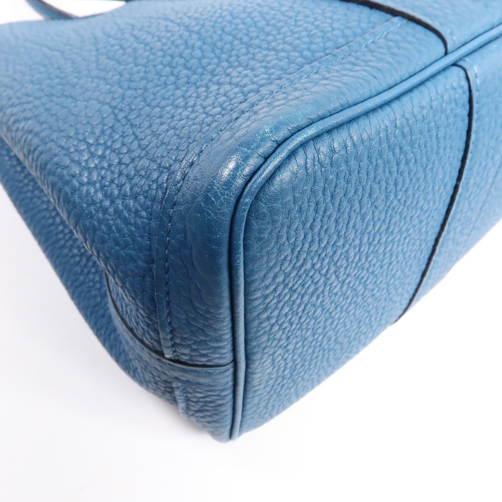 HERMES Clemence皮革Garden Party TPM手挽袋Cobalt
