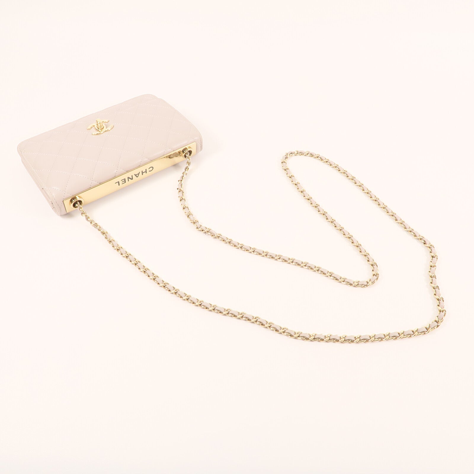 CHANEL 羊皮皮革Wallet On Chain金扣鏈帶肩背袋