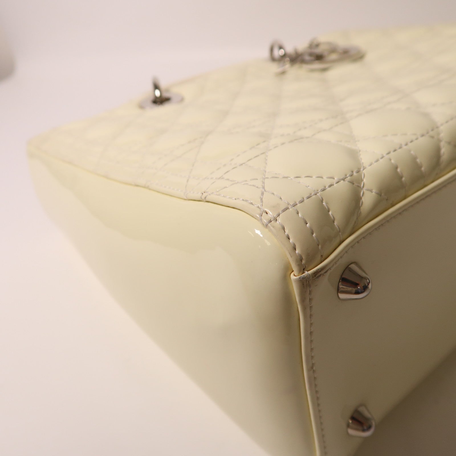 Dior 漆皮皮革Lady Dior Shoulder手挽肩背兩用袋