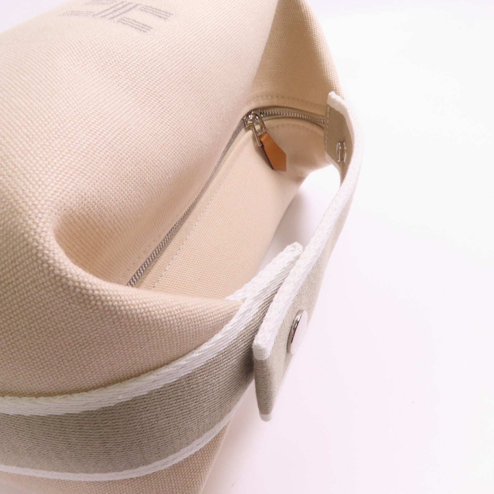 HERMES 帆布Bride a Brac銀扣手挽袋