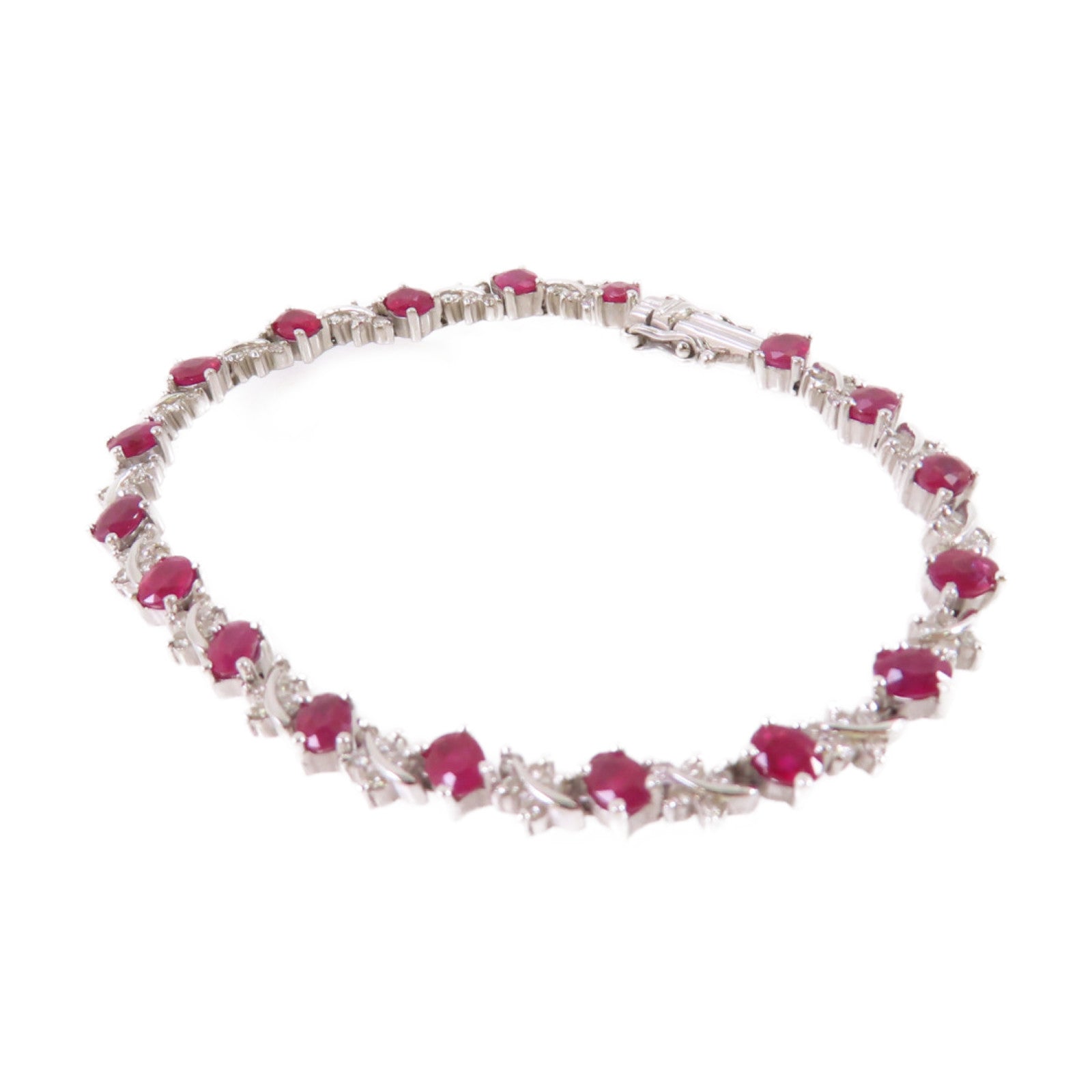 JEWELRY 18K白金/0.44ct紅寶石/0.85ct鑽石Ruby Diamond Bracelet手鏈