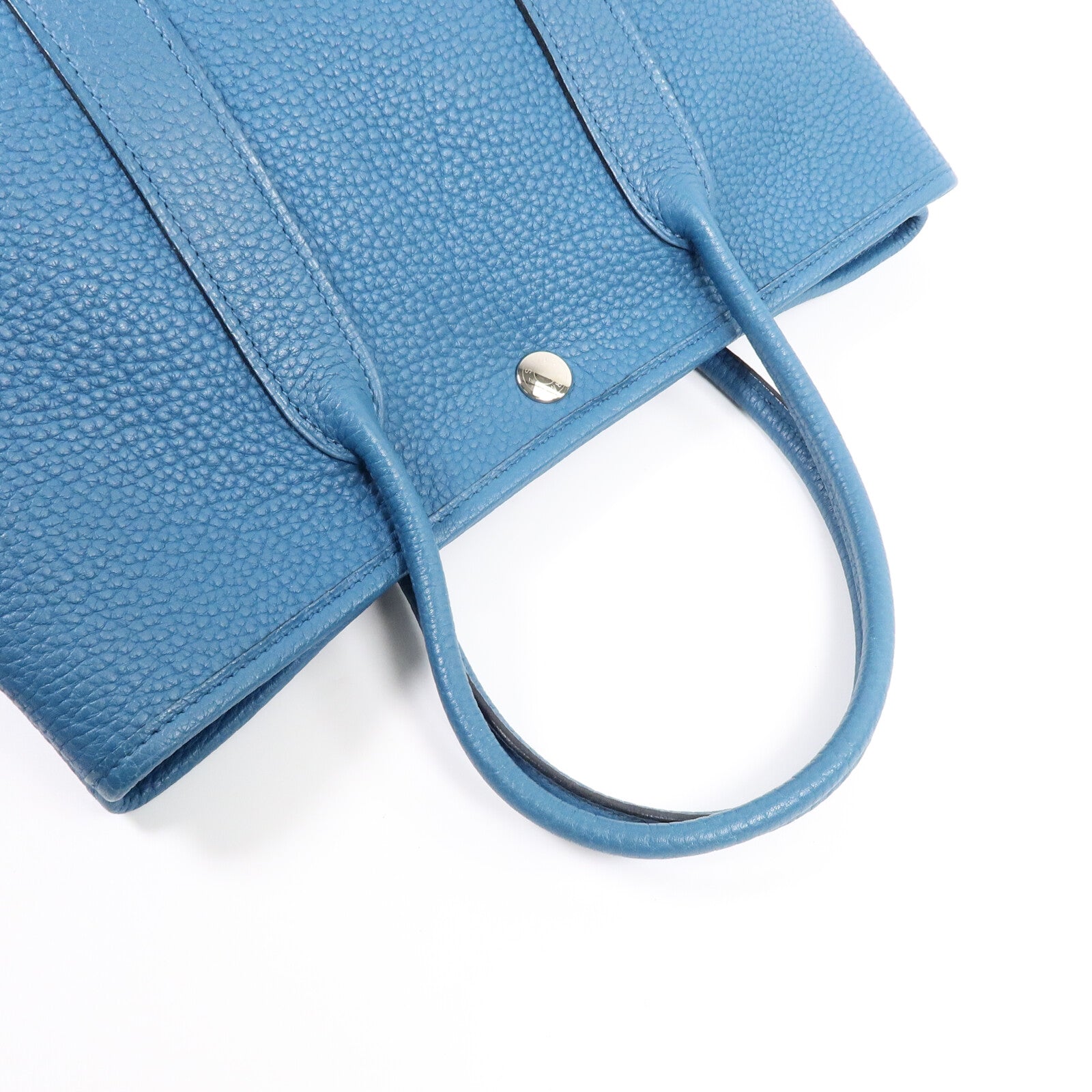 HERMES Clemence皮革Garden Party TPM手挽袋Cobalt