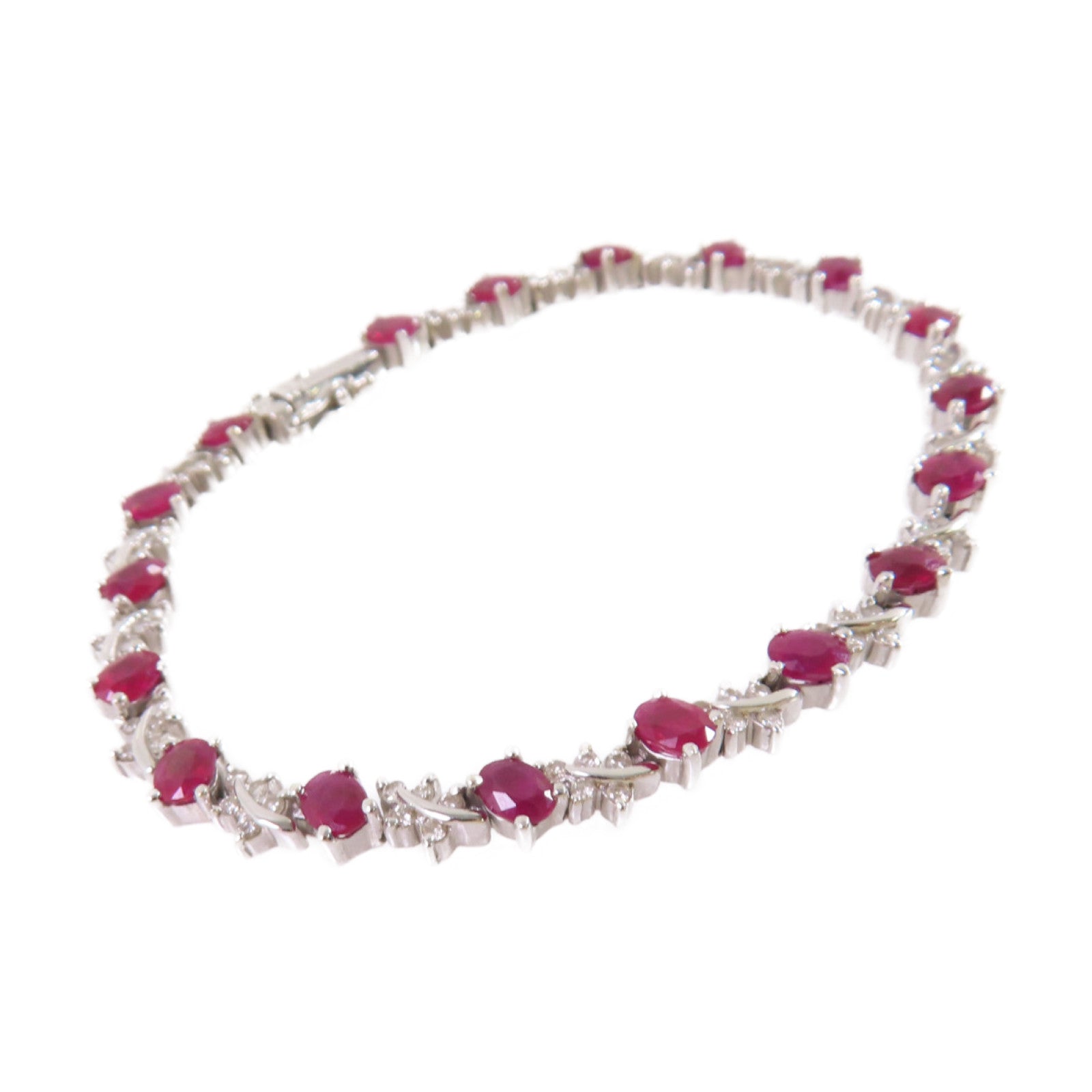 JEWELRY 18K白金/0.44ct紅寶石/0.85ct鑽石Ruby Diamond Bracelet手鏈