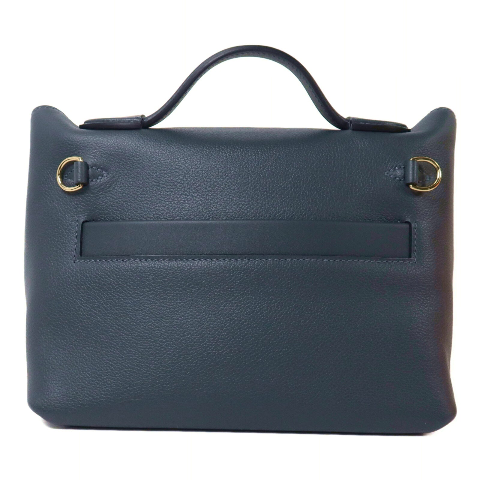 HERMES Swift皮革24/24 Mini金手扣手挽肩背兩用袋Gris Misty