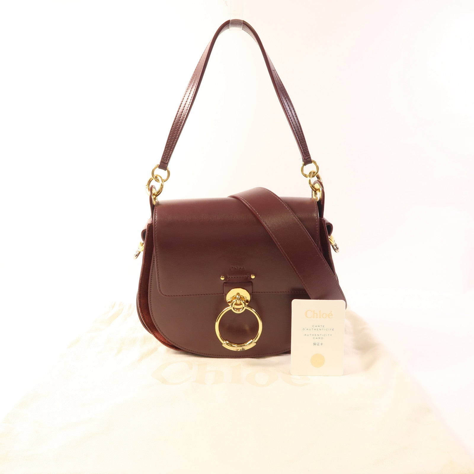 Chloe 牛皮皮革Tess Bag金扣手挽肩背兩用袋