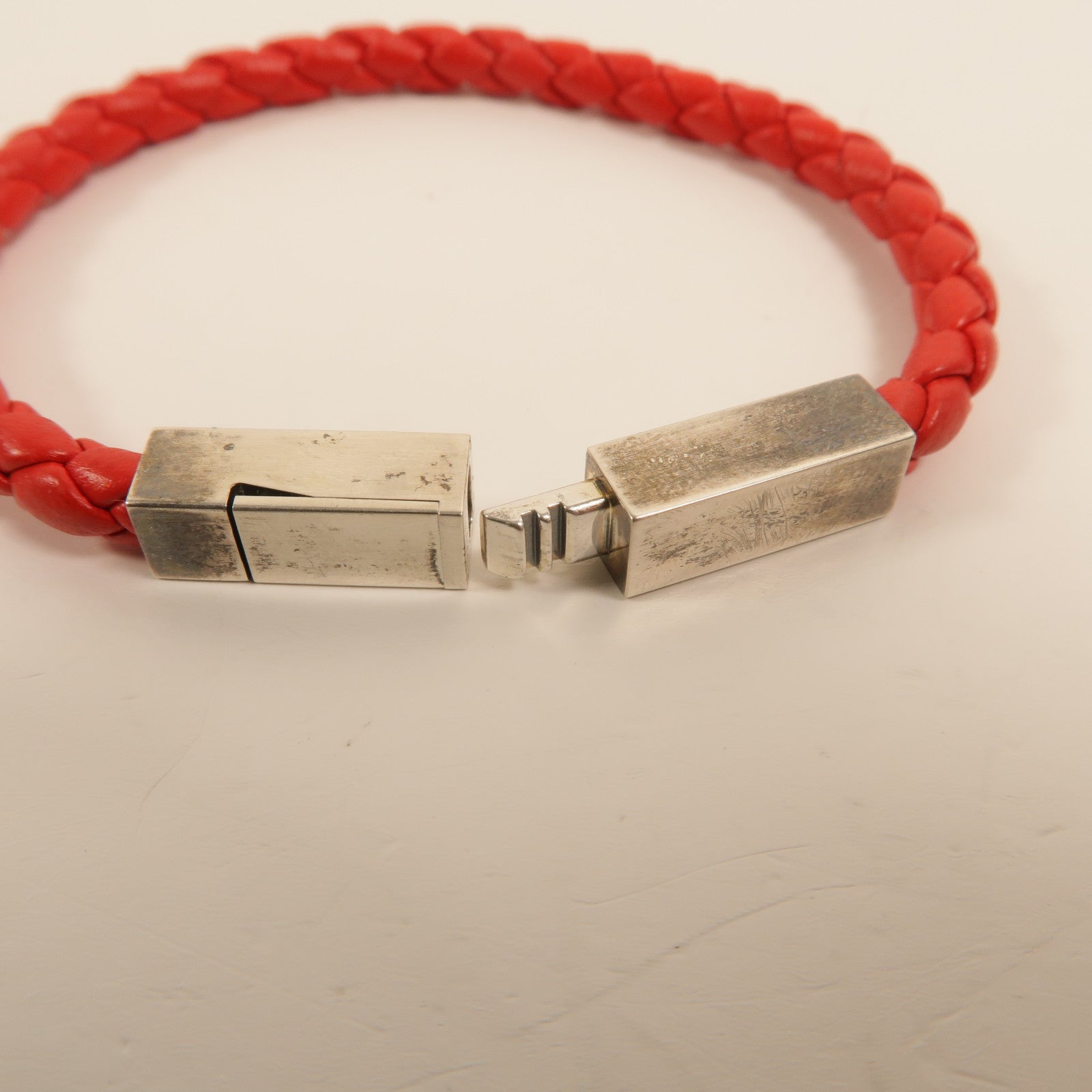 BOTTEGA VENETA 羊皮皮革/925純銀Braided Bracelet手鏈