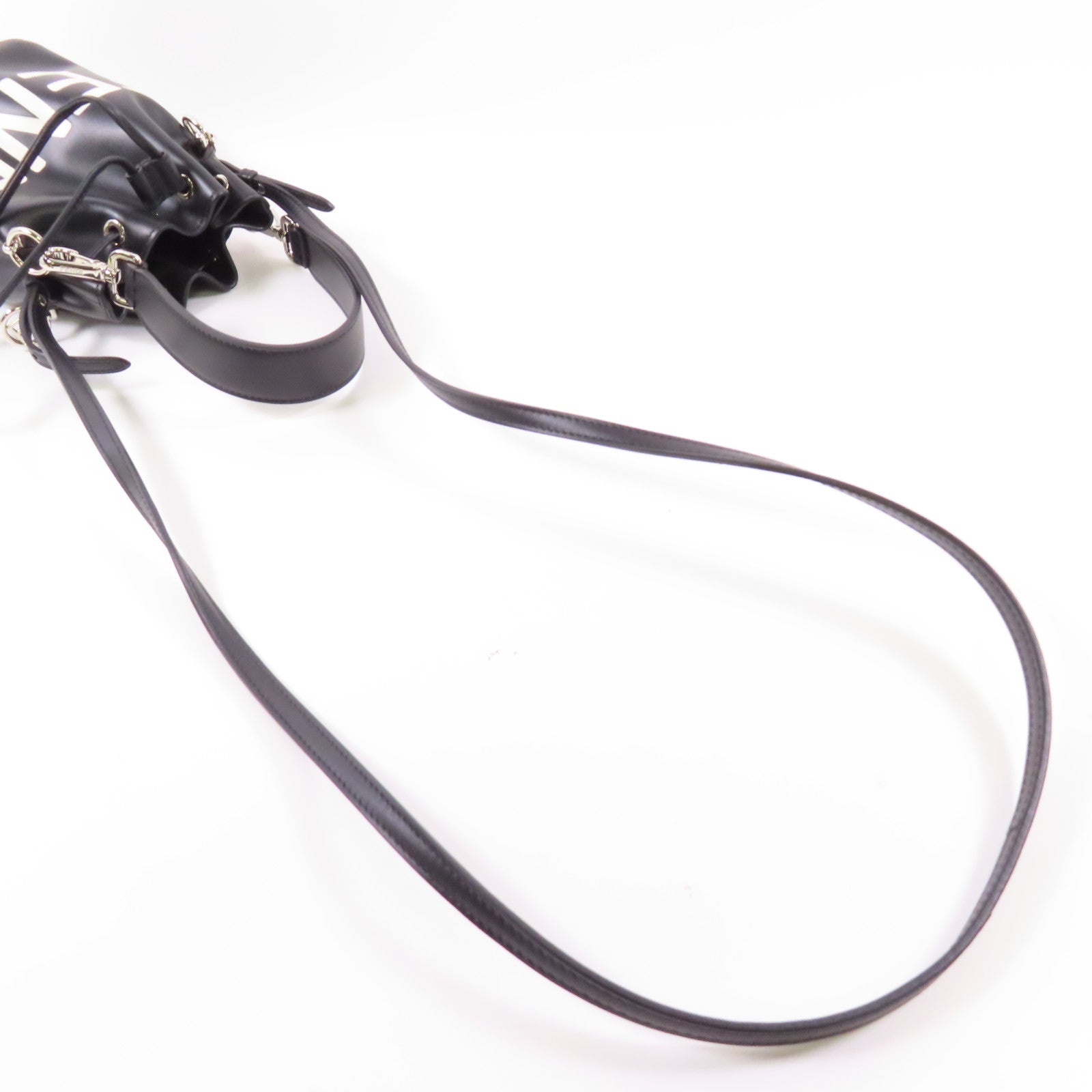 FENDI 牛皮皮革Mini Mon Tresor銀扣手挽肩背兩用袋