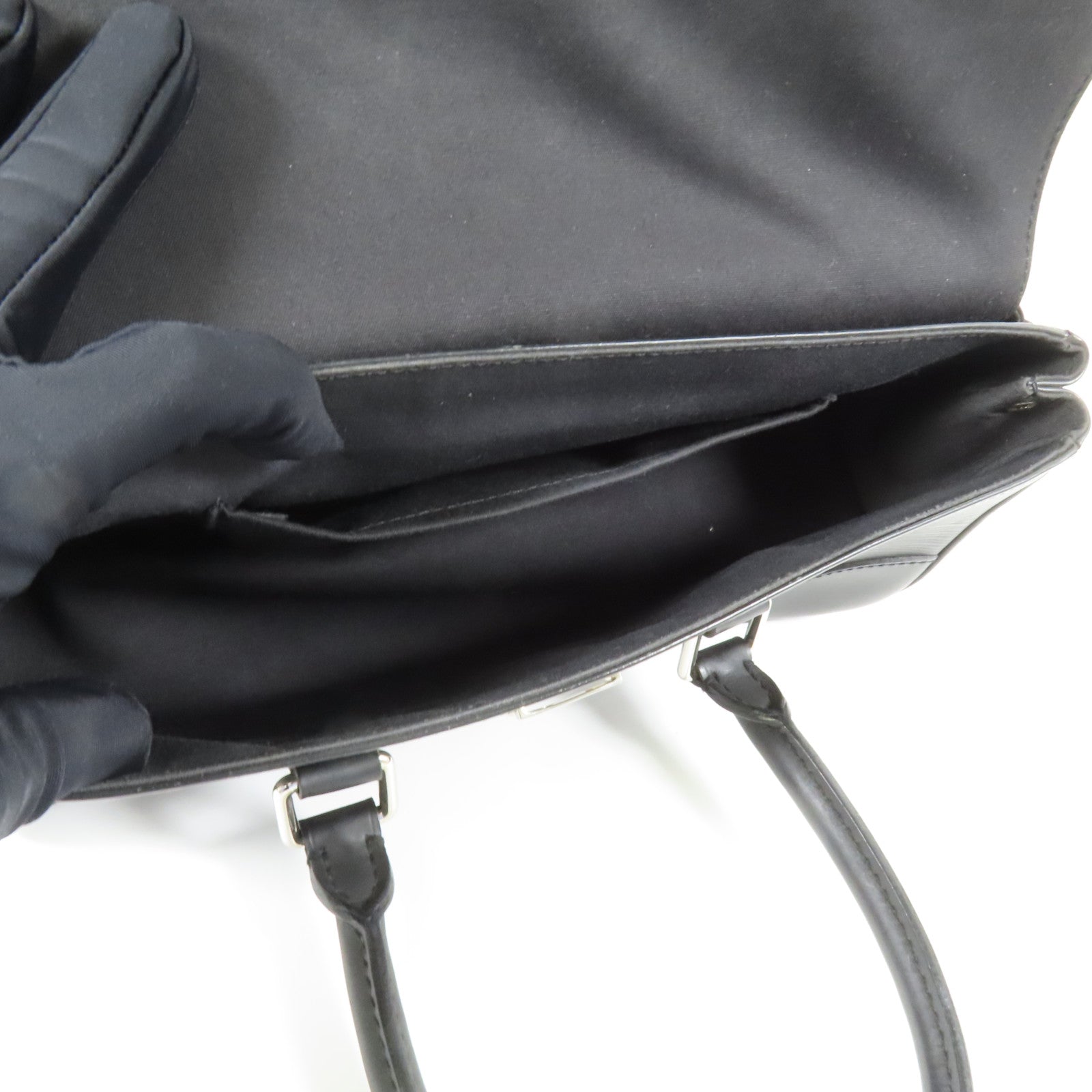 LOUIS VUITTON Epi Segur PM銀扣手挽袋