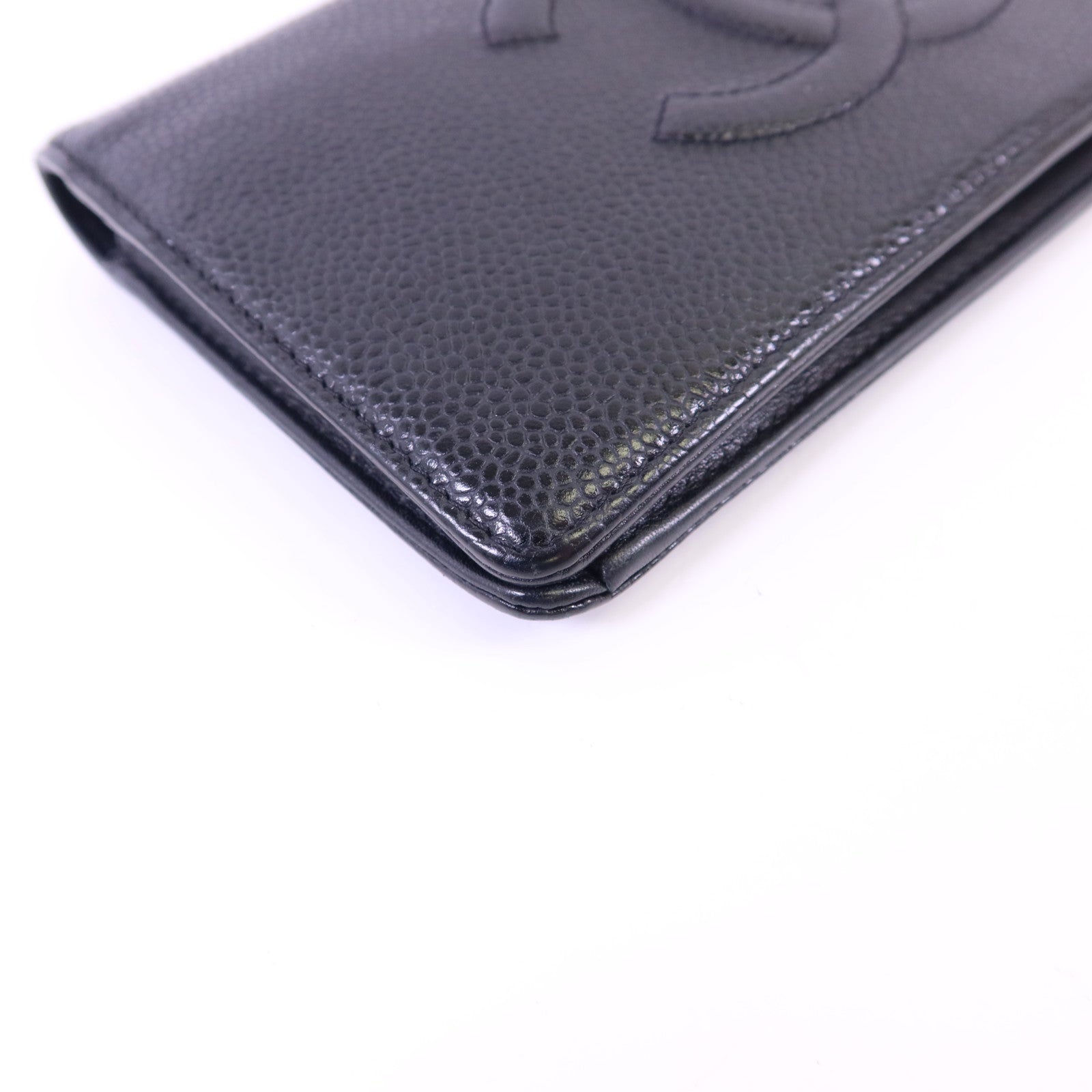CHANEL 【激減優惠】牛皮皮革Long Bifold Wallet銀扣長錢包