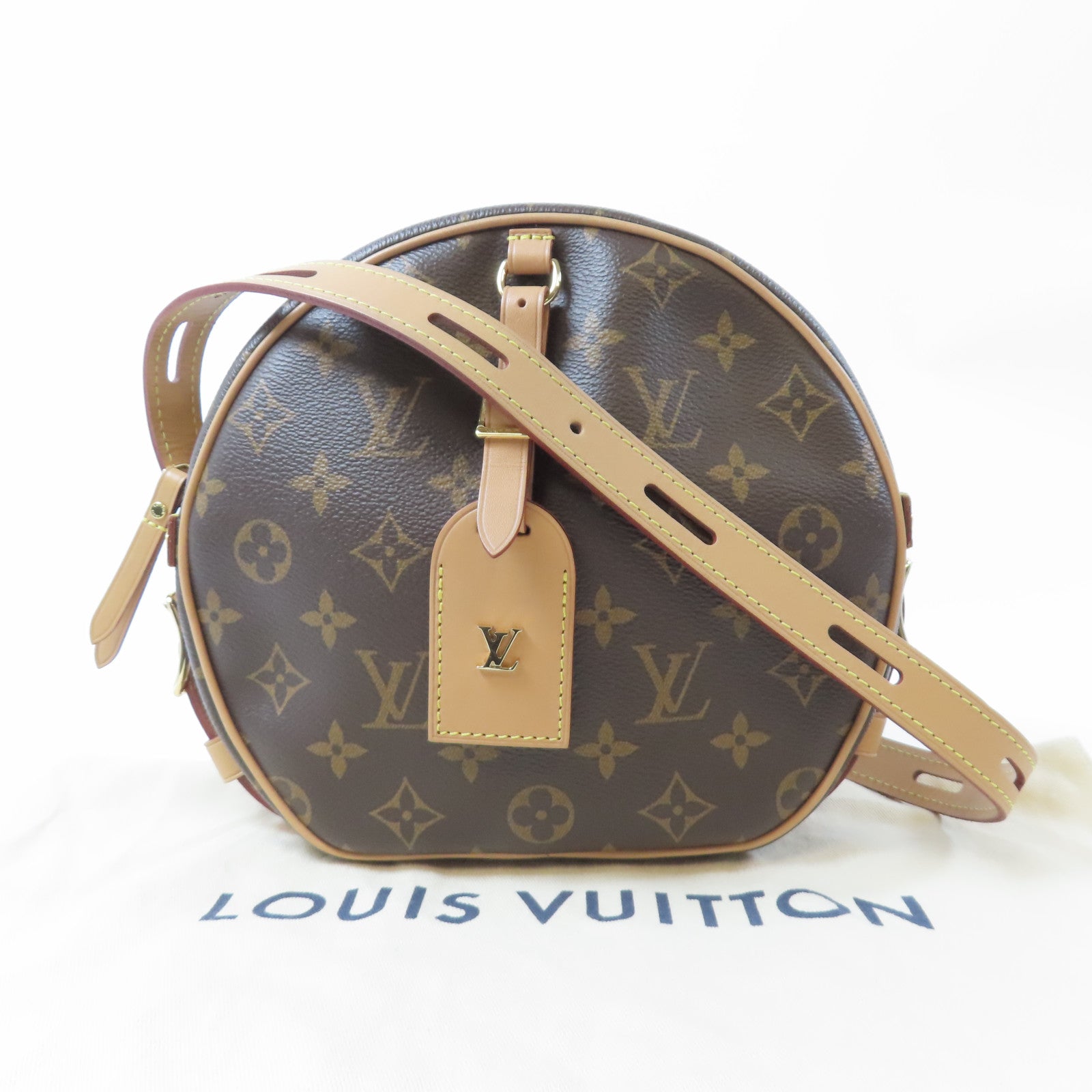 LOUIS VUITTON Monogram Boite Chapeau Souple MM金扣肩背袋啡色