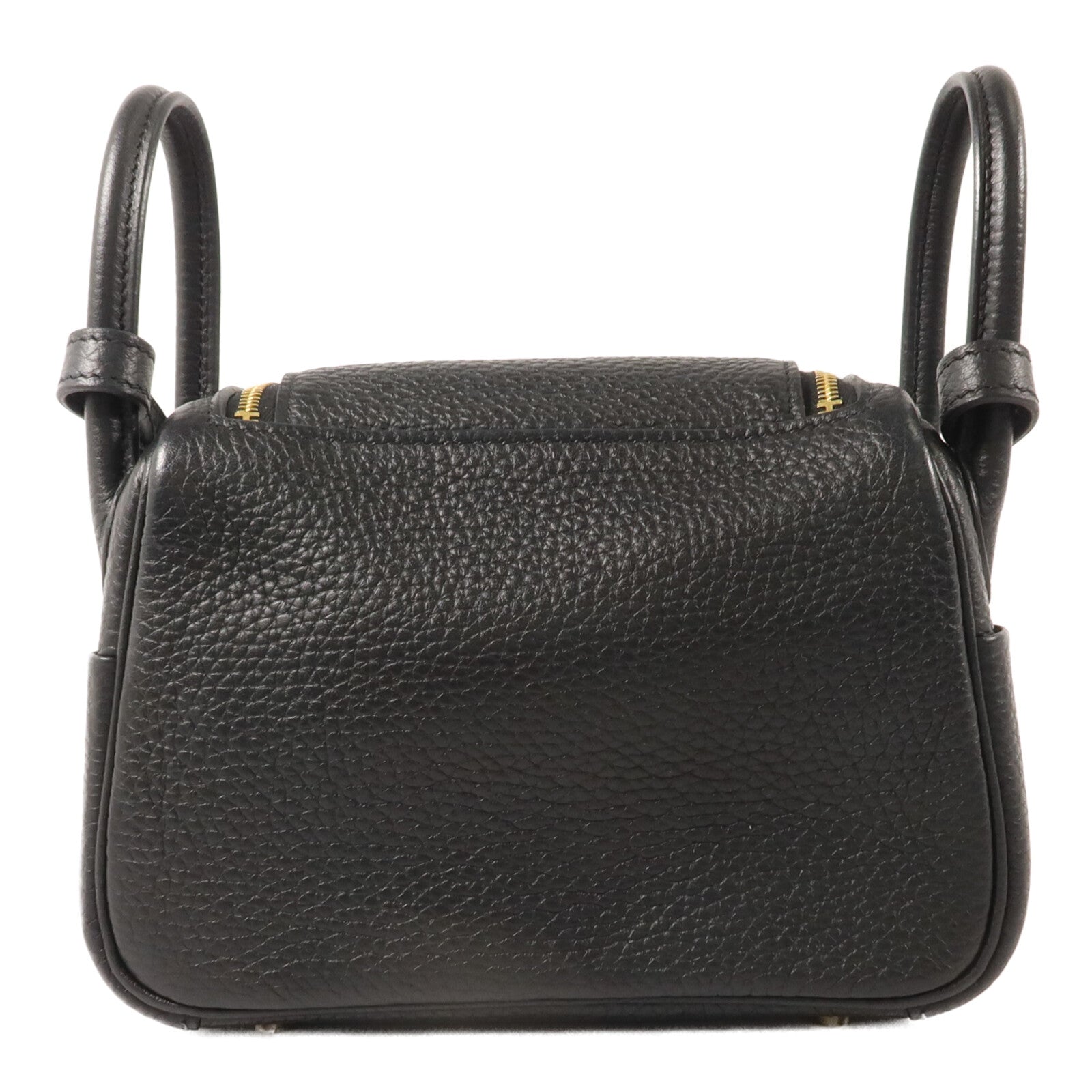 HERMES Clemence皮革Mini Lindy金扣手挽肩背兩用袋Noir