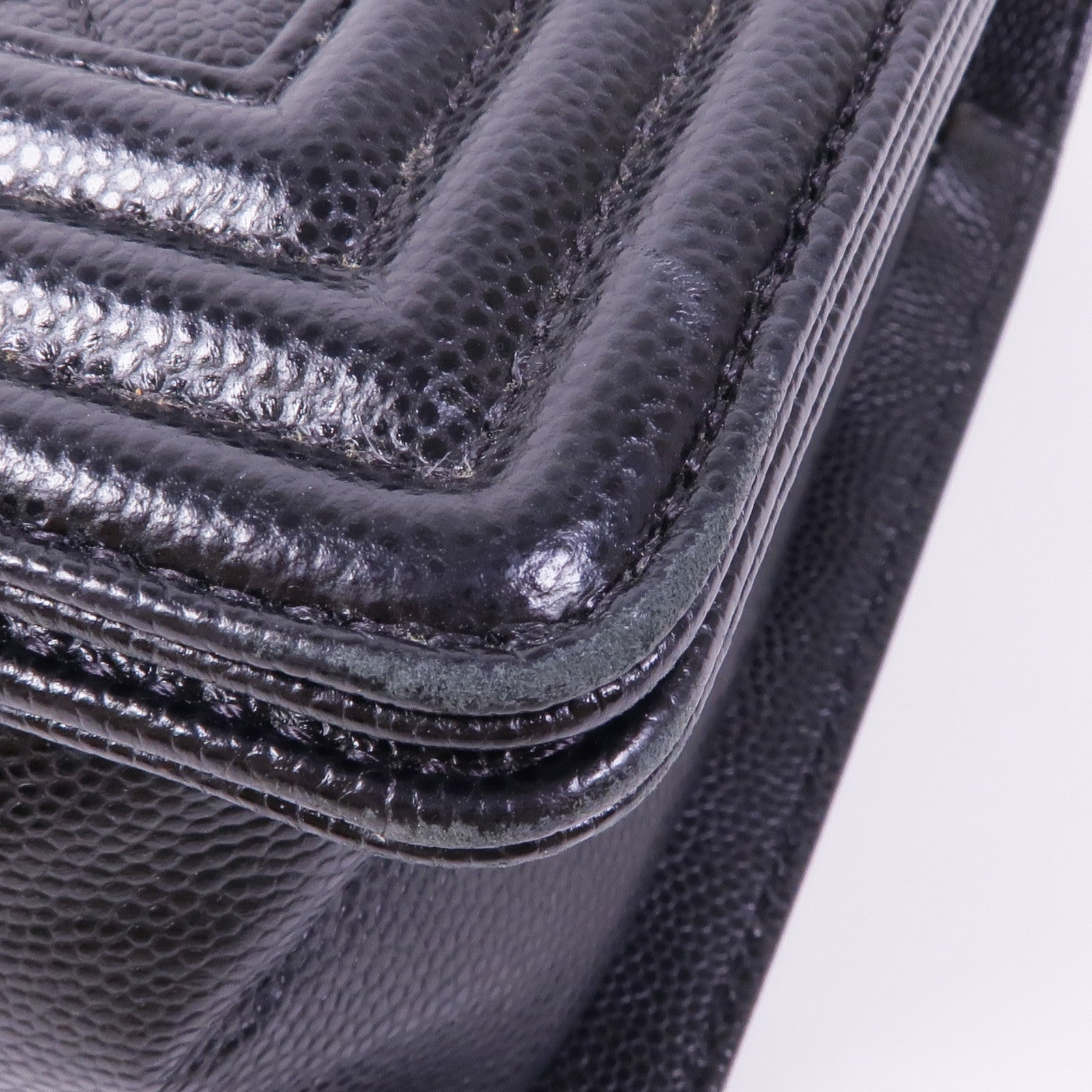 CHANEL 牛皮皮革Boy25金扣鏈帶肩背袋