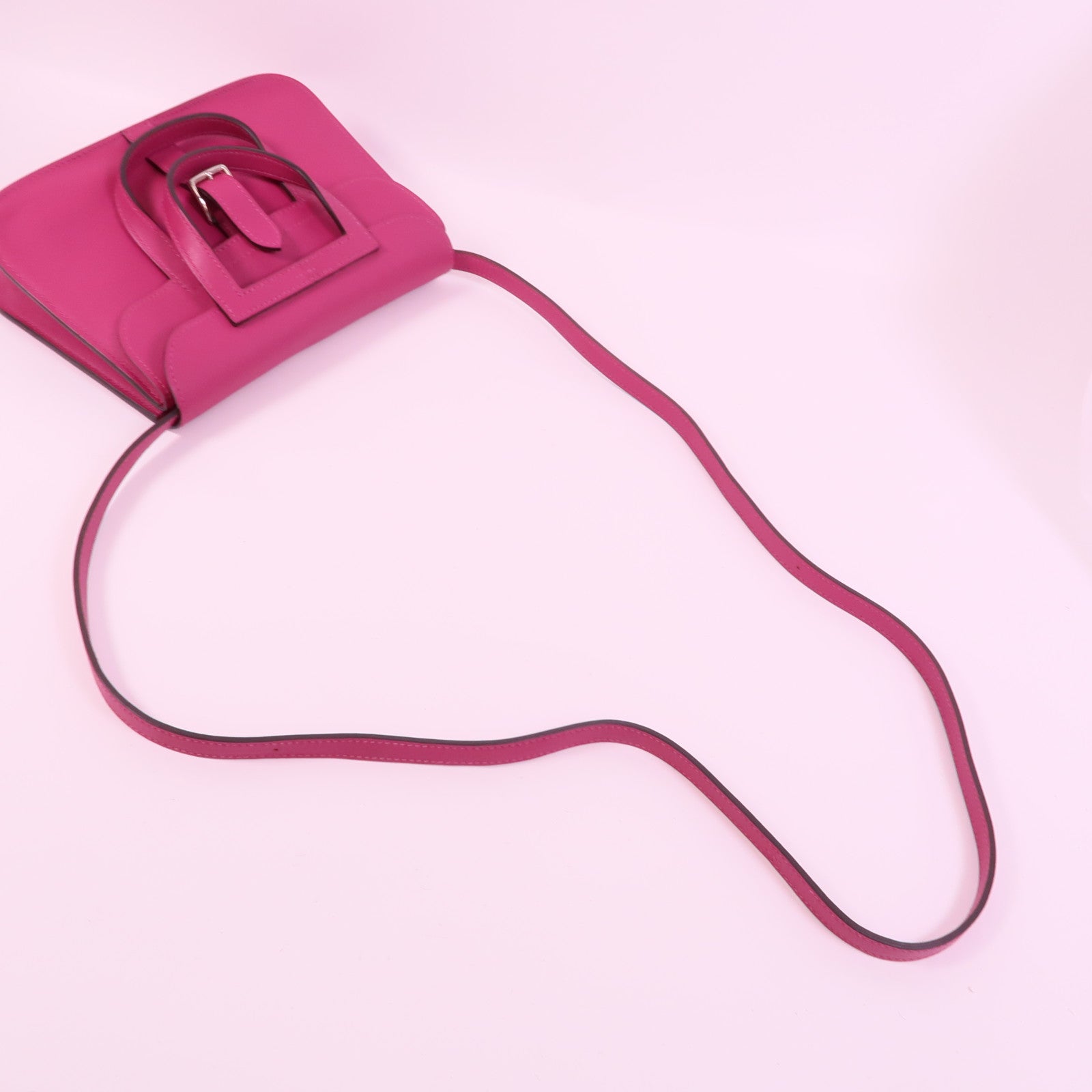 HERMES Swift皮革Mini Halzan手挽肩背兩用袋Rose Purple