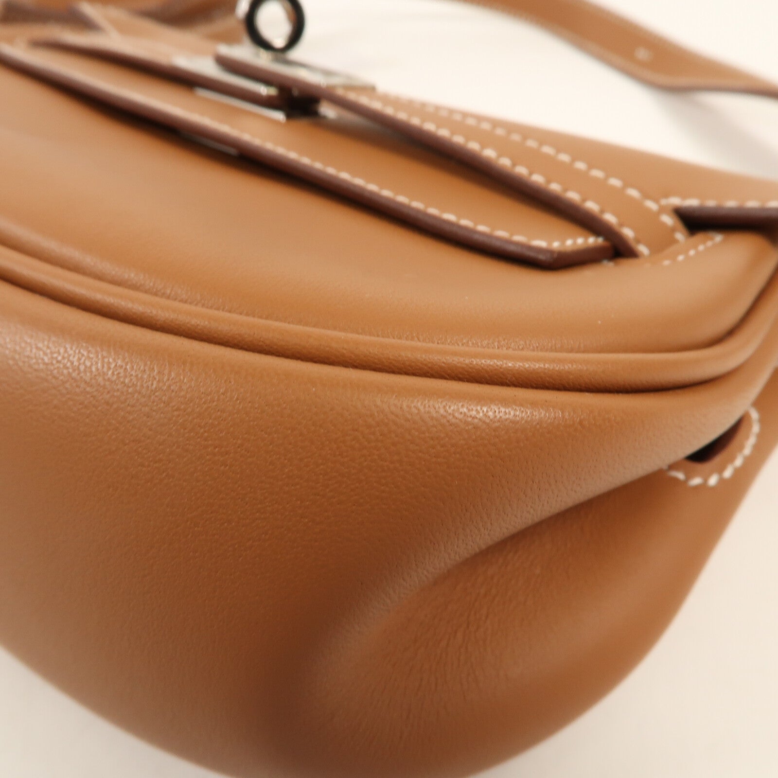 HERMES Vache Liegee皮革Kelly Moove銀扣肩背袋Gold