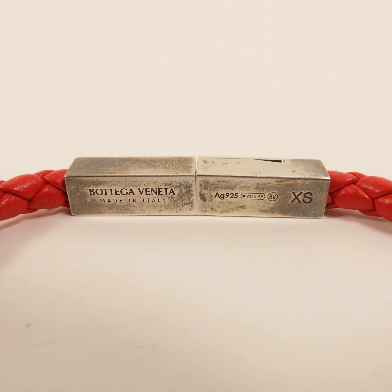 BOTTEGA VENETA 羊皮皮革/925純銀Braided Bracelet手鏈