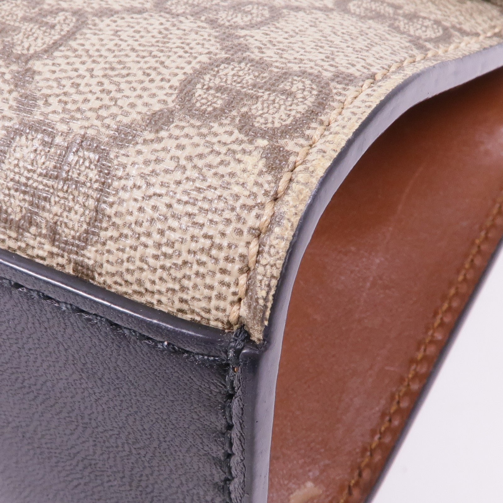 GUCCI 塗層帆布/皮革Padlock Small金扣鏈帶肩背袋