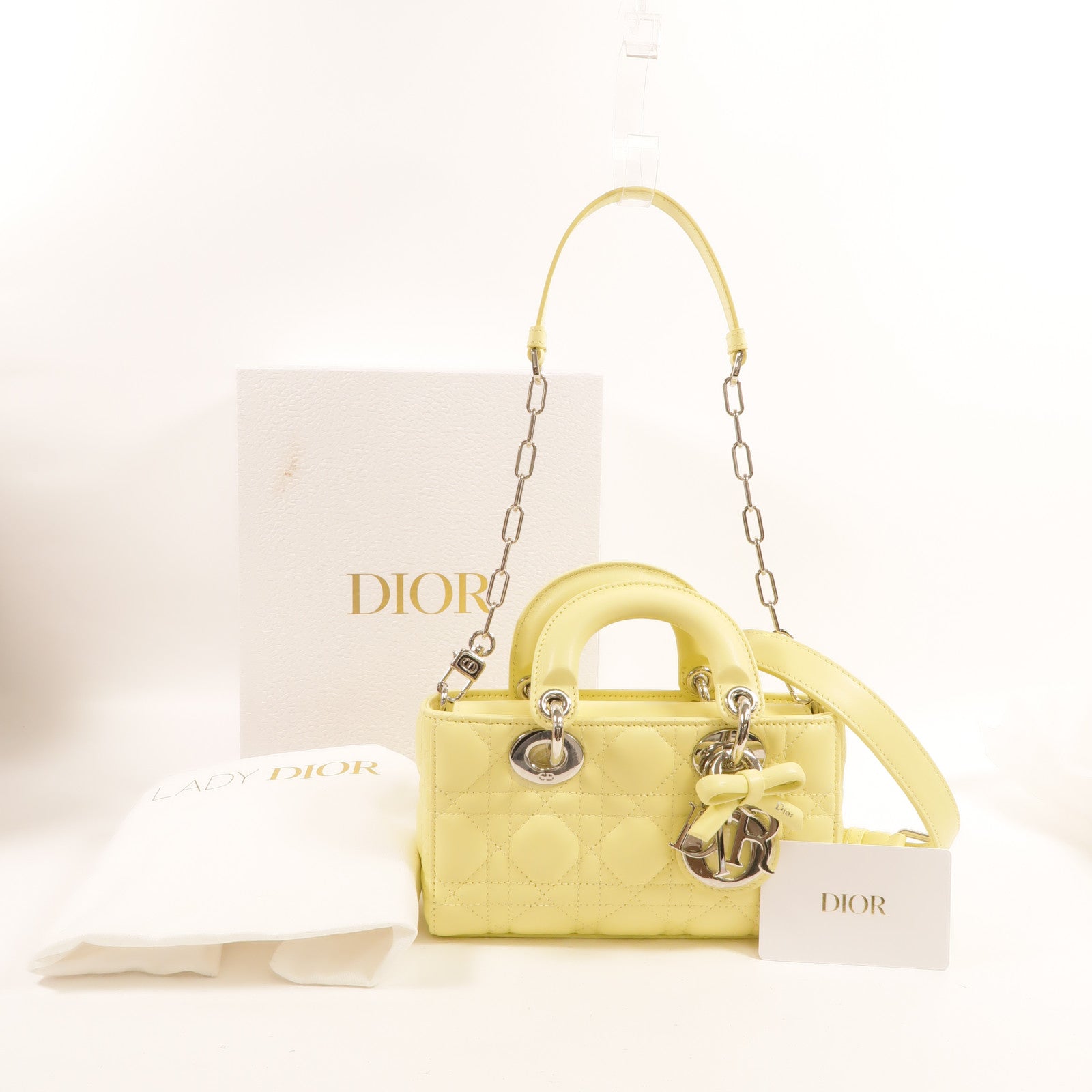 Dior 羊皮皮革Mini Lady D-Joy Bag手挽肩背兩用袋