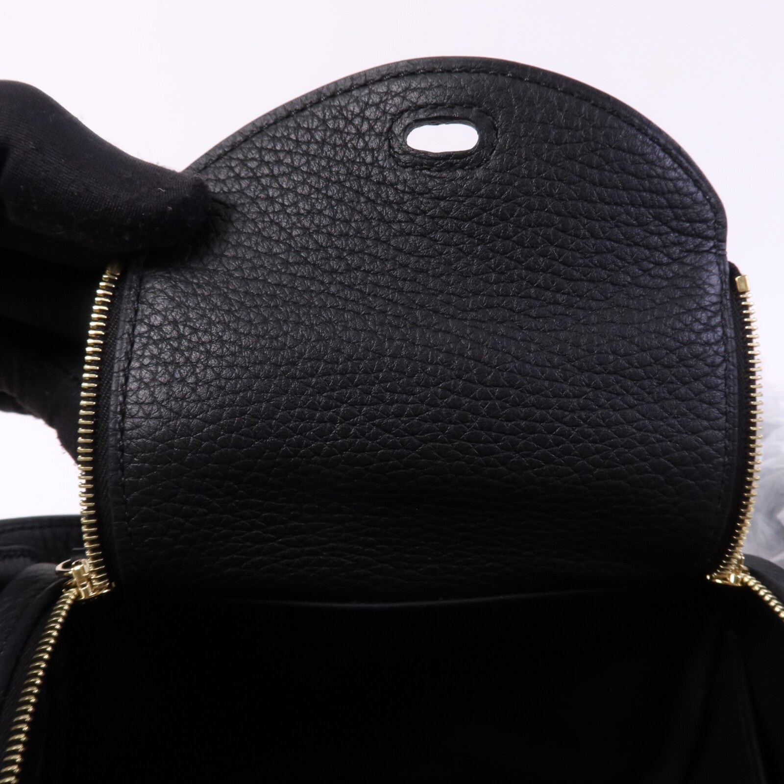 HERMES Clemence皮革Mini Lindy金扣手挽肩背兩用袋